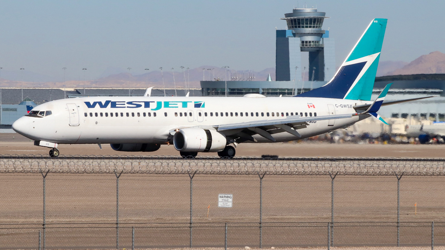 Full size: WestJet Boeing 737-800 C-GWSX at Harry Reid International Airport