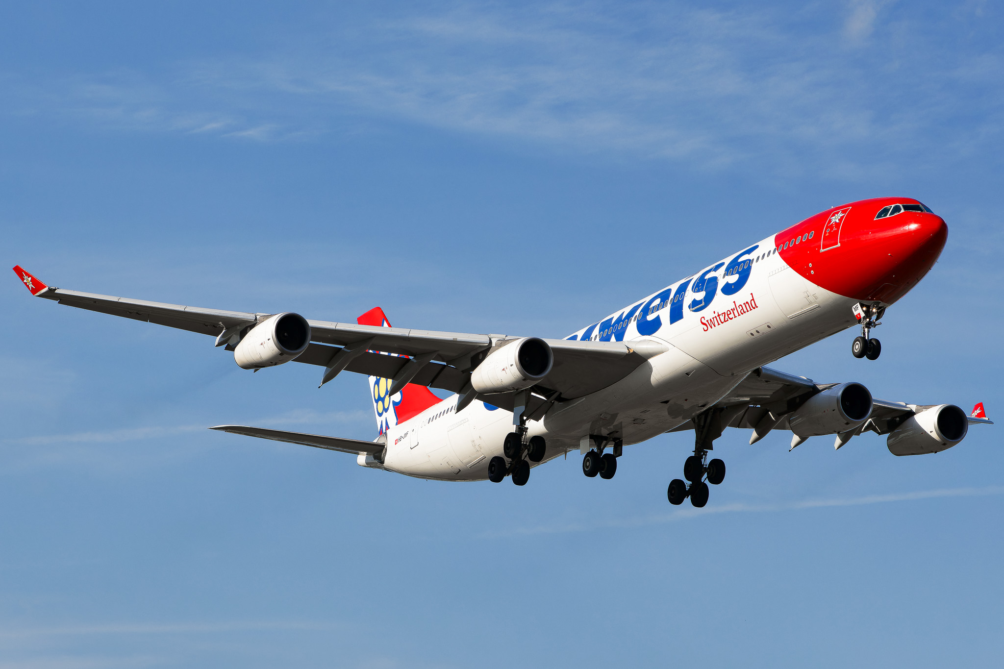 Full size: Edelweiss Air Airbus A340-300 HB-JMF at Tampa International Airport