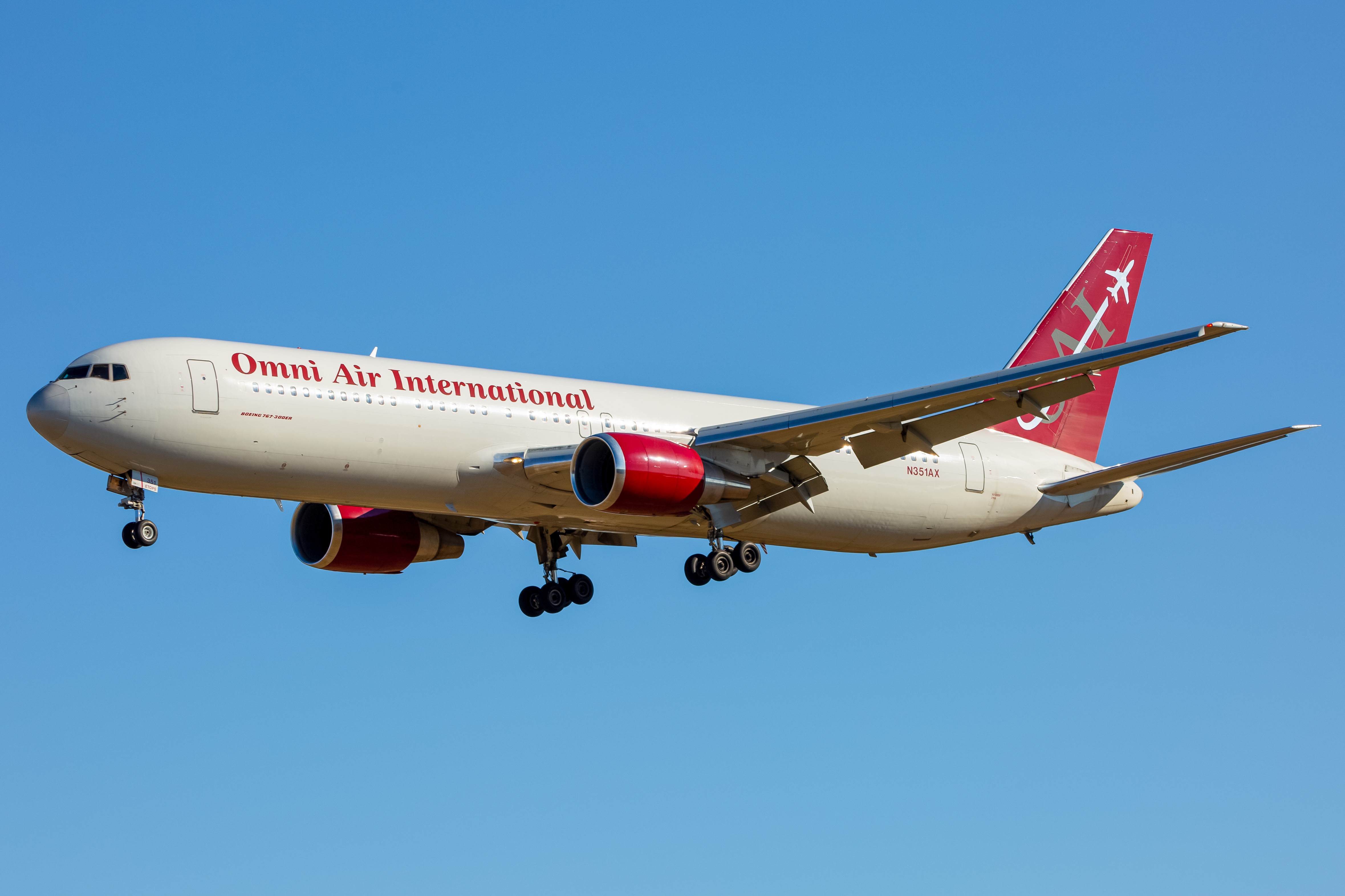 Full size: Omni Air International Boeing 767-300ER N351AX at Baltimore/Washington International Thurgood Marshall Airport