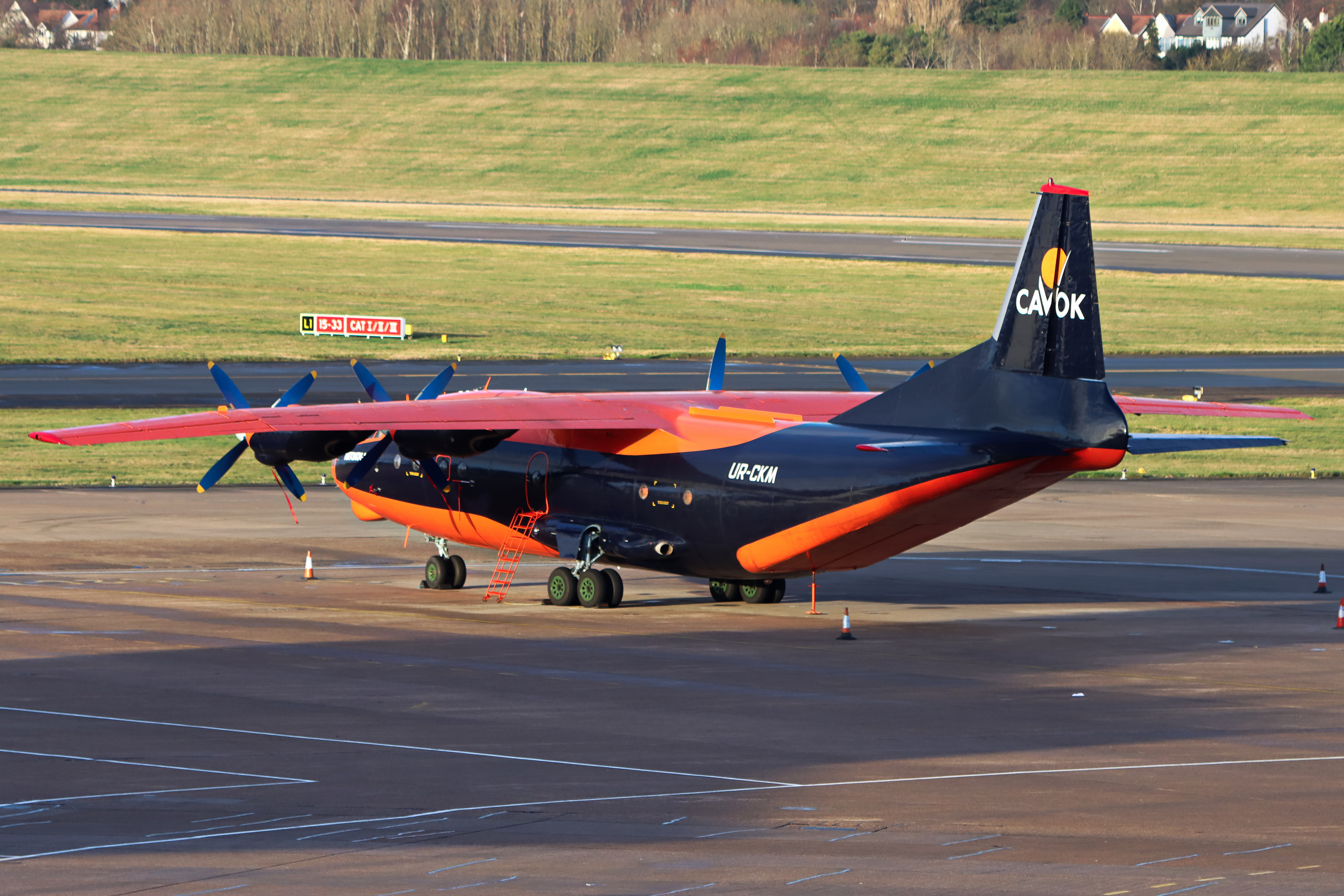 Full size: CAVOK AIR Antonov An-12BP UR-CKM at Birmingham Airport