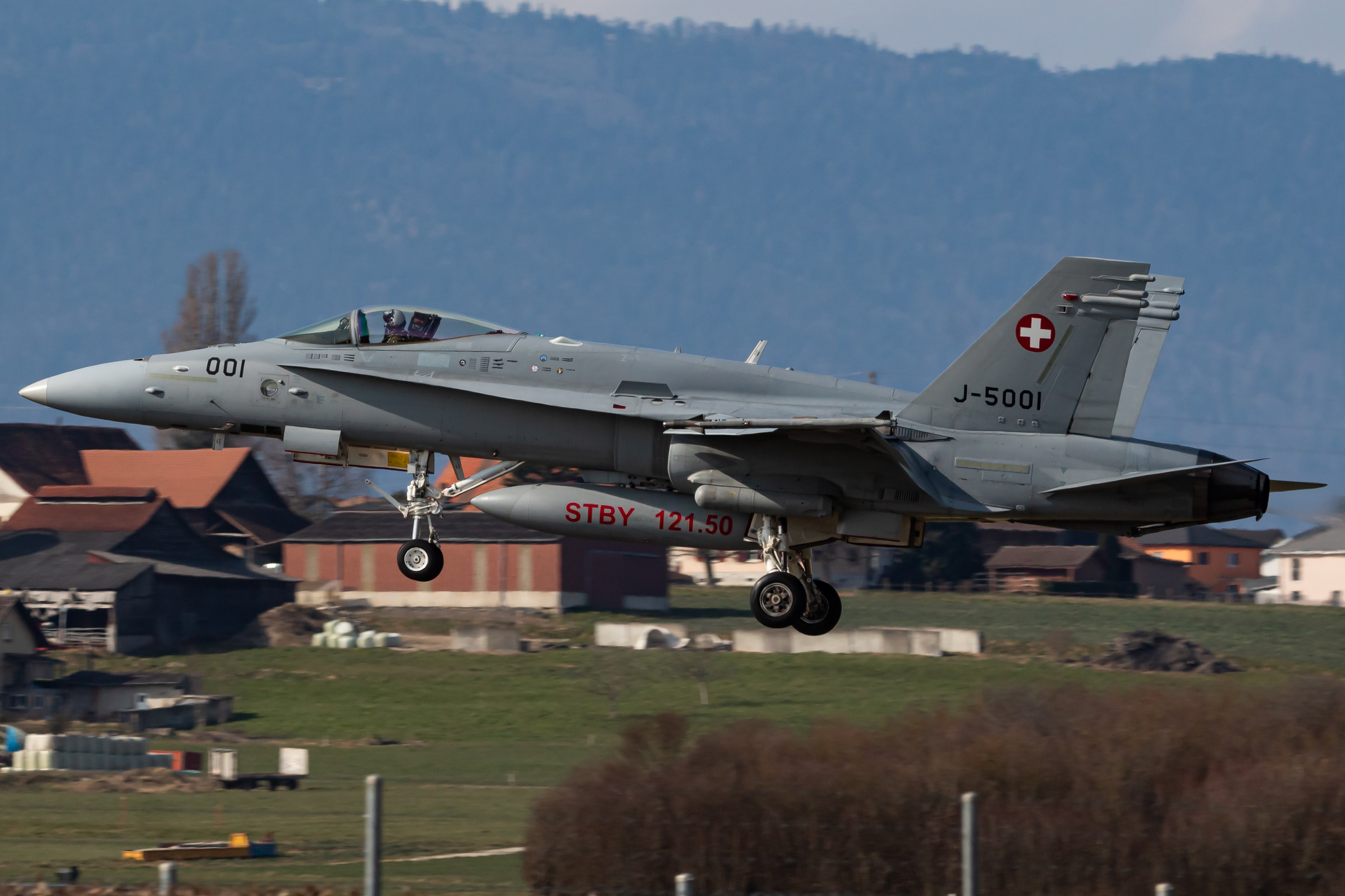 Full size: Swiss Air Force McDonnel Douglas F/A-18 Hornet J-5001 at Payerne Airport