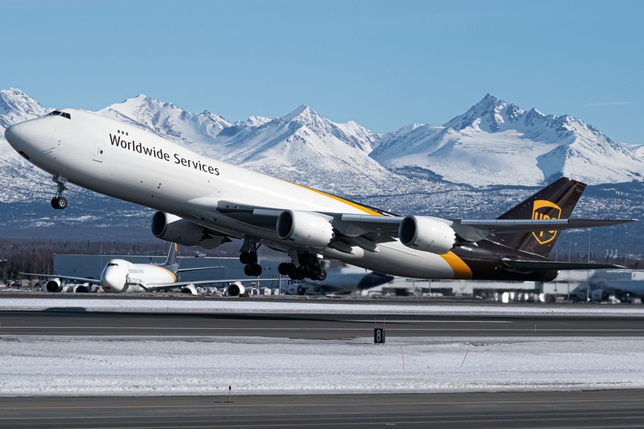 Full size: United Parcel Service Boeing 747-8F N631UP at Anchorage Ted Stevens International Airport