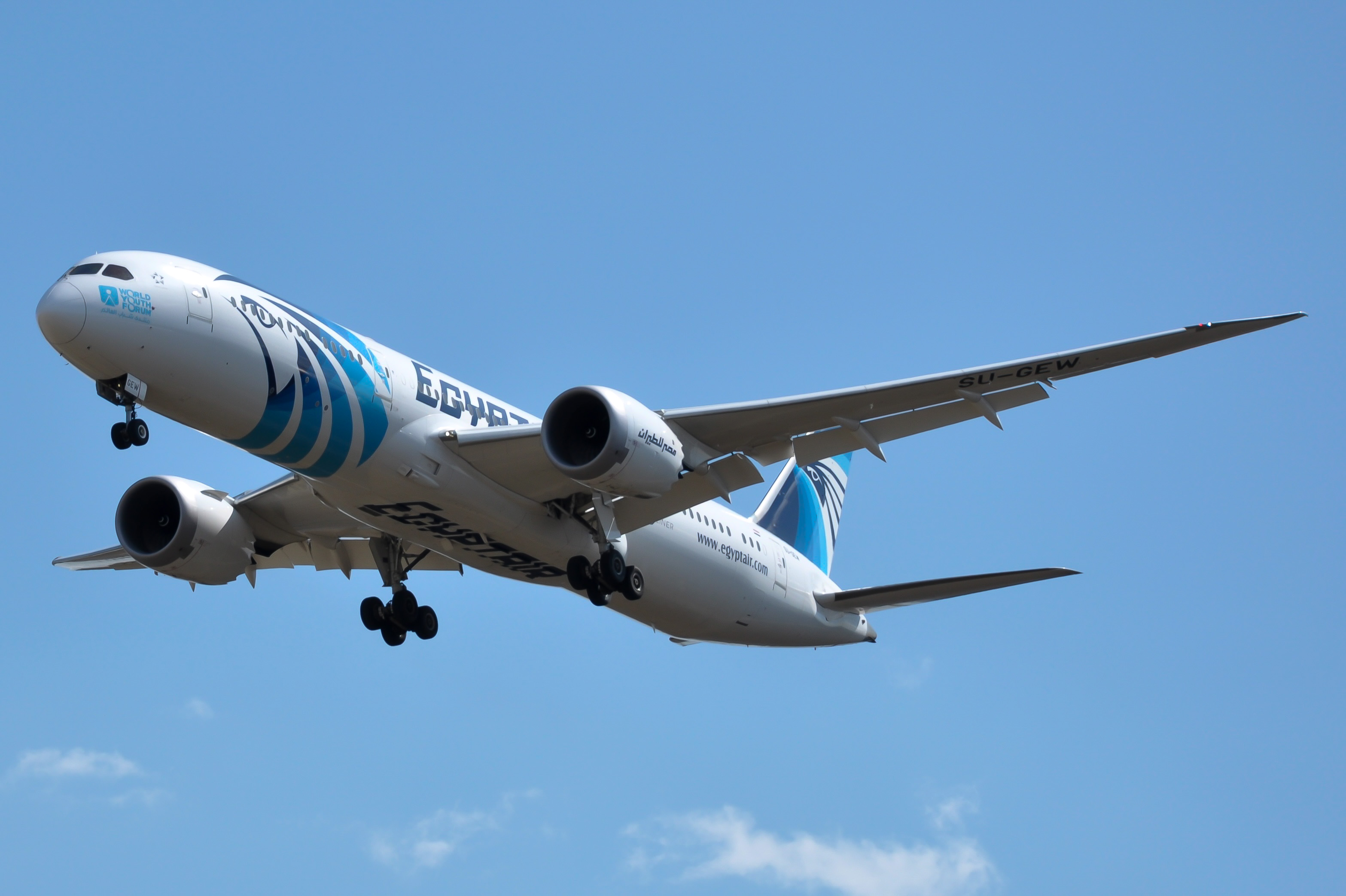 Full size: EgyptAir Boeing 787-9 SU-GEW at Washington Dulles International Airport
