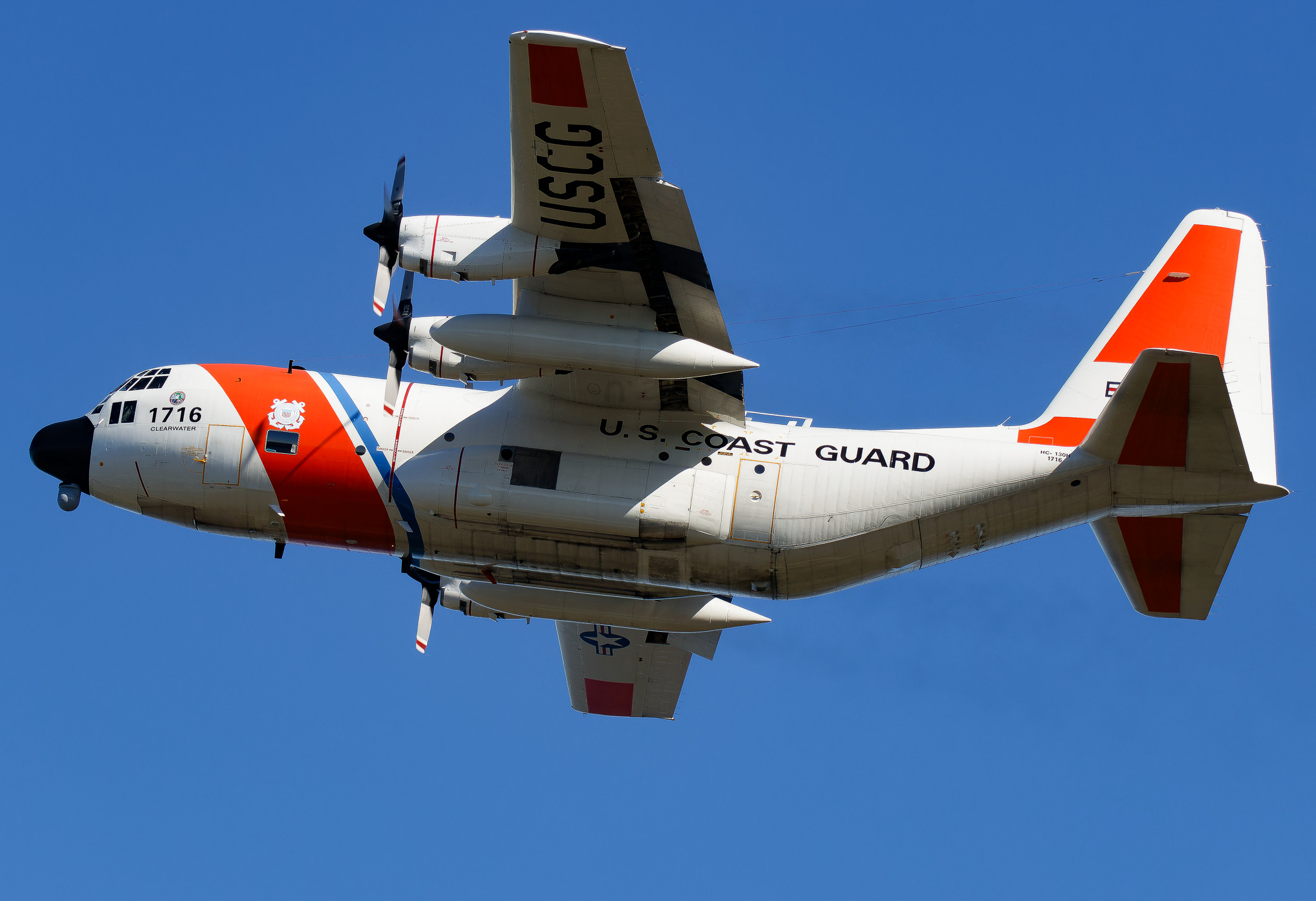 Full size: USCG - United States Coast Guard Lockheed HC-130H Hercules 1716 at St. Petersburg Clearwater International Airport