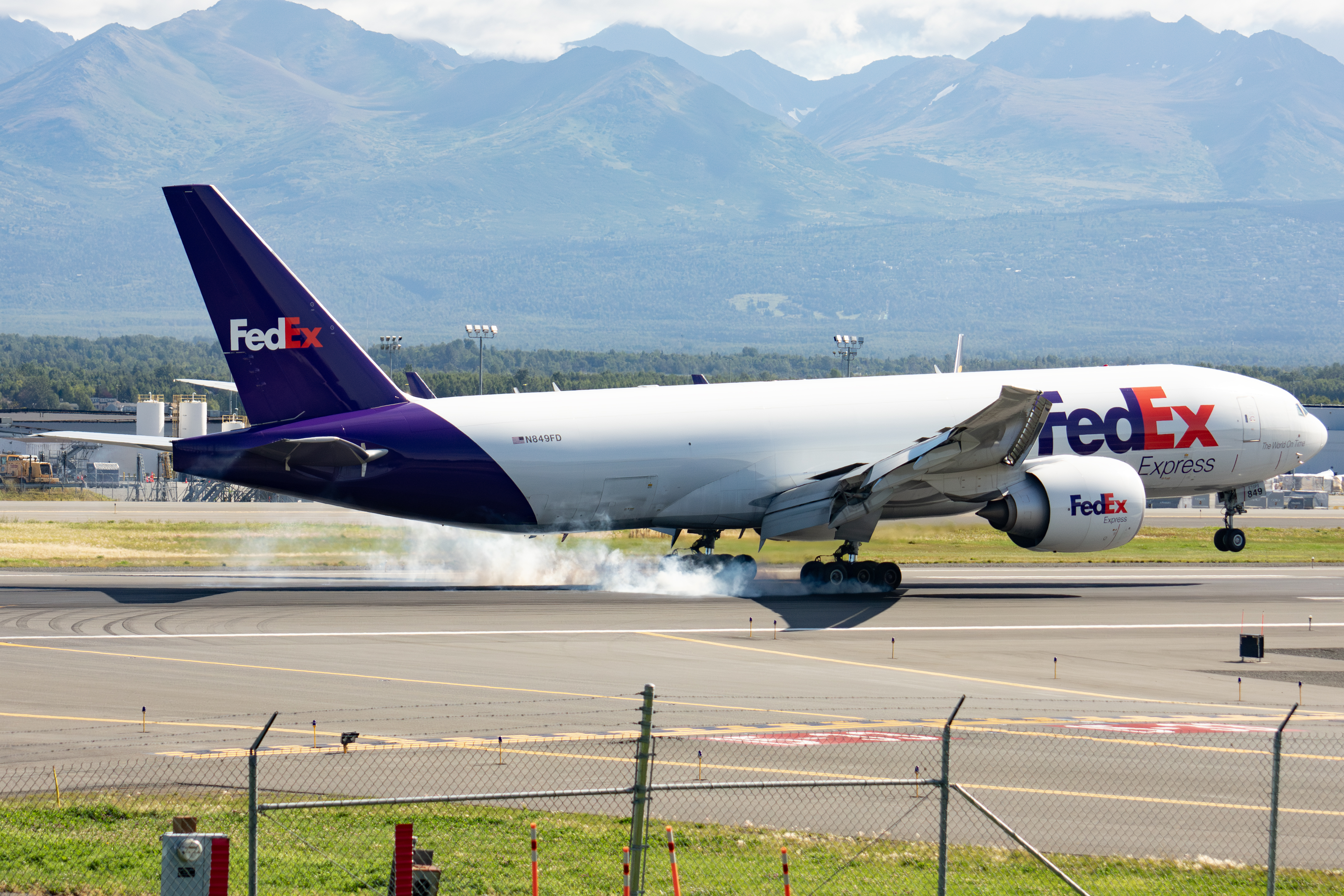 Full size: FedEx Boeing 777-F N849FD at Anchorage Ted Stevens International Airport