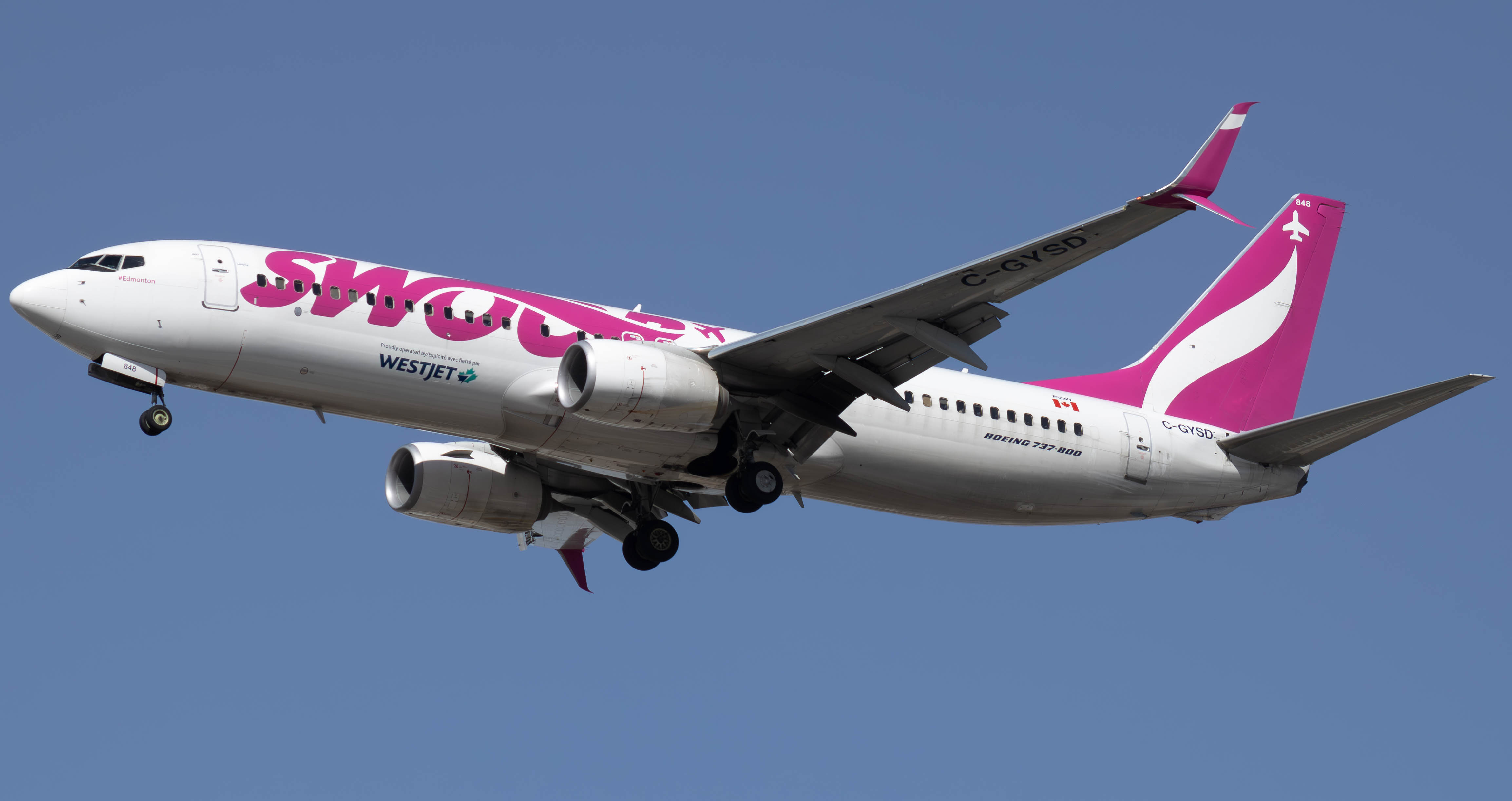 Full size: WestJet Boeing 737-800 C-GSYD at Harry Reid International Airport
