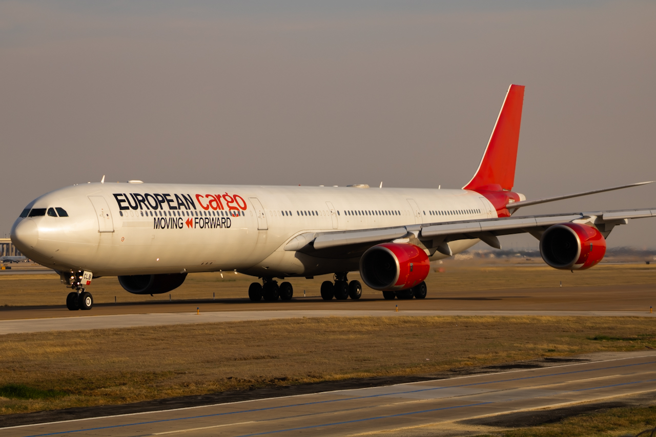 Full size: Maleth Aero Airbus A340-600 G-ECLB at Dallas-Fort Worth International Airport