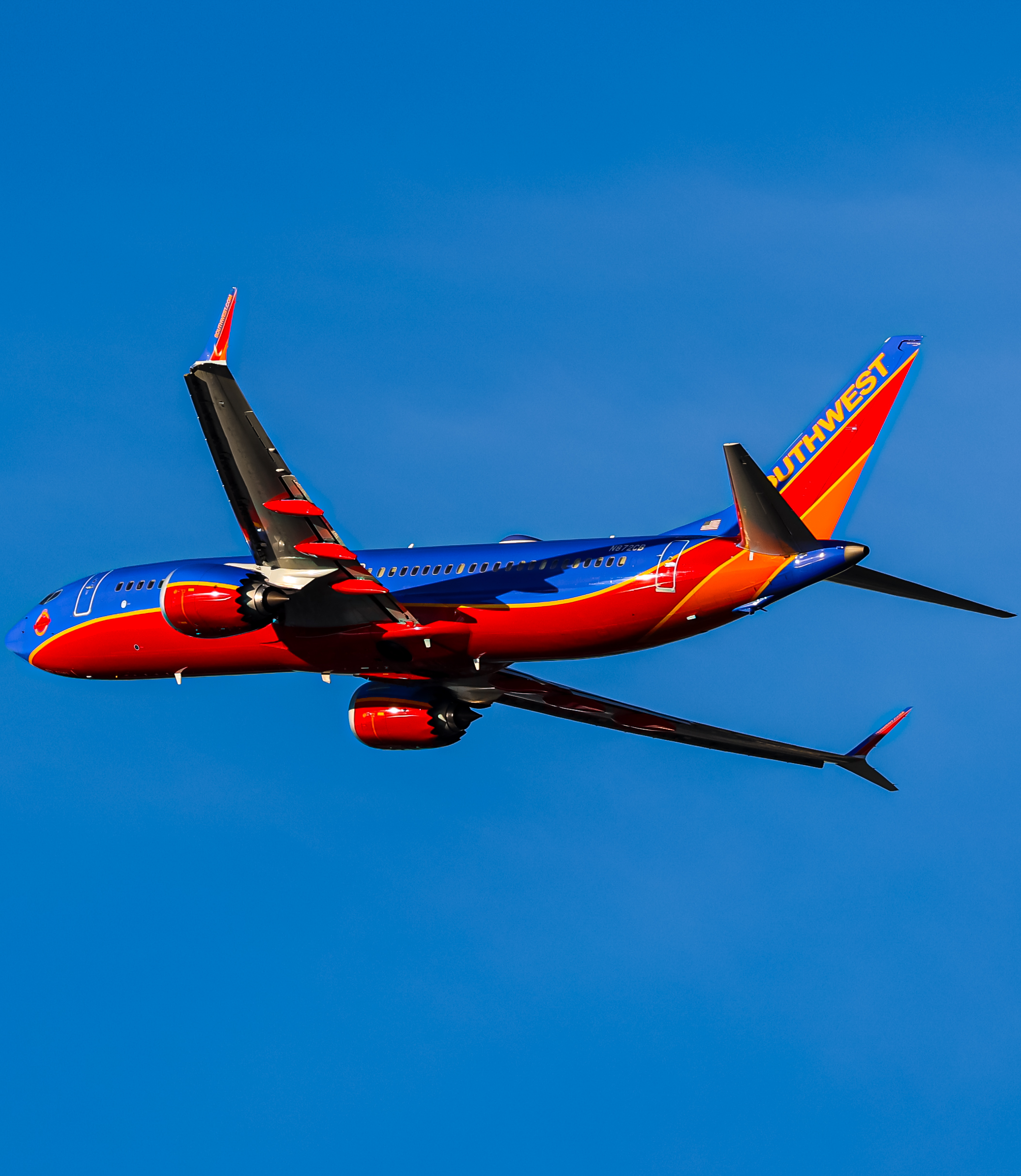 Full size: Southwest Airlines Boeing 737 MAX 8 N872CB at San Diego International Airport