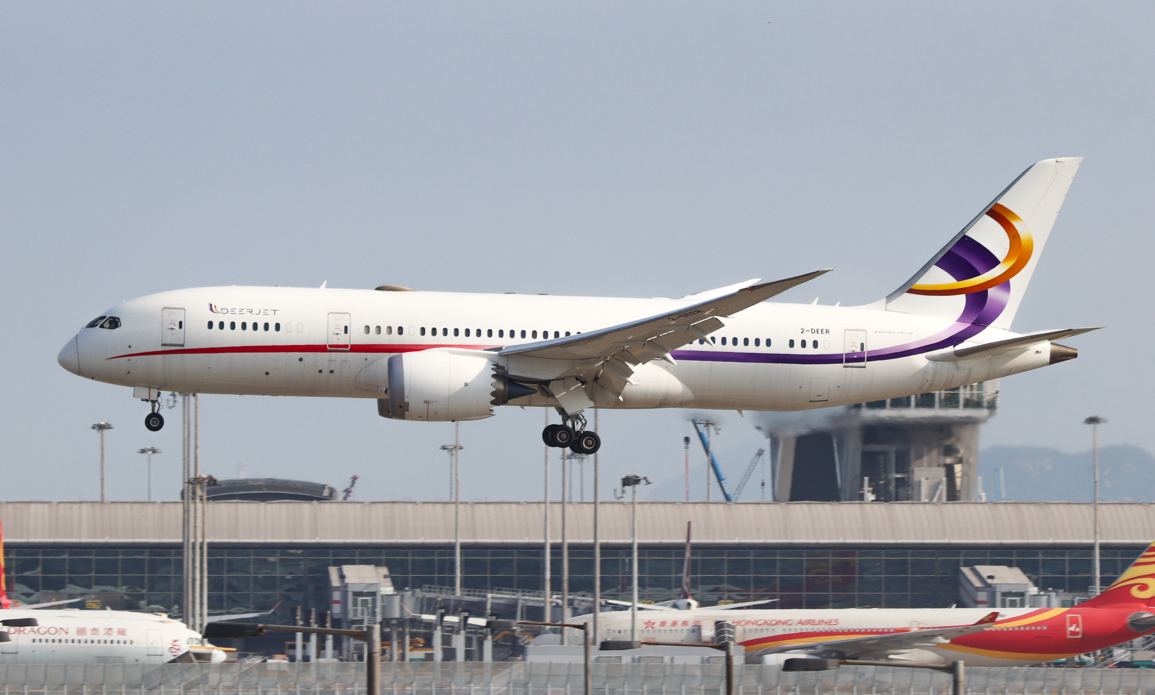 Full size: DeerJet Boeing 787-8 2-DEER at Hong Kong International Airport