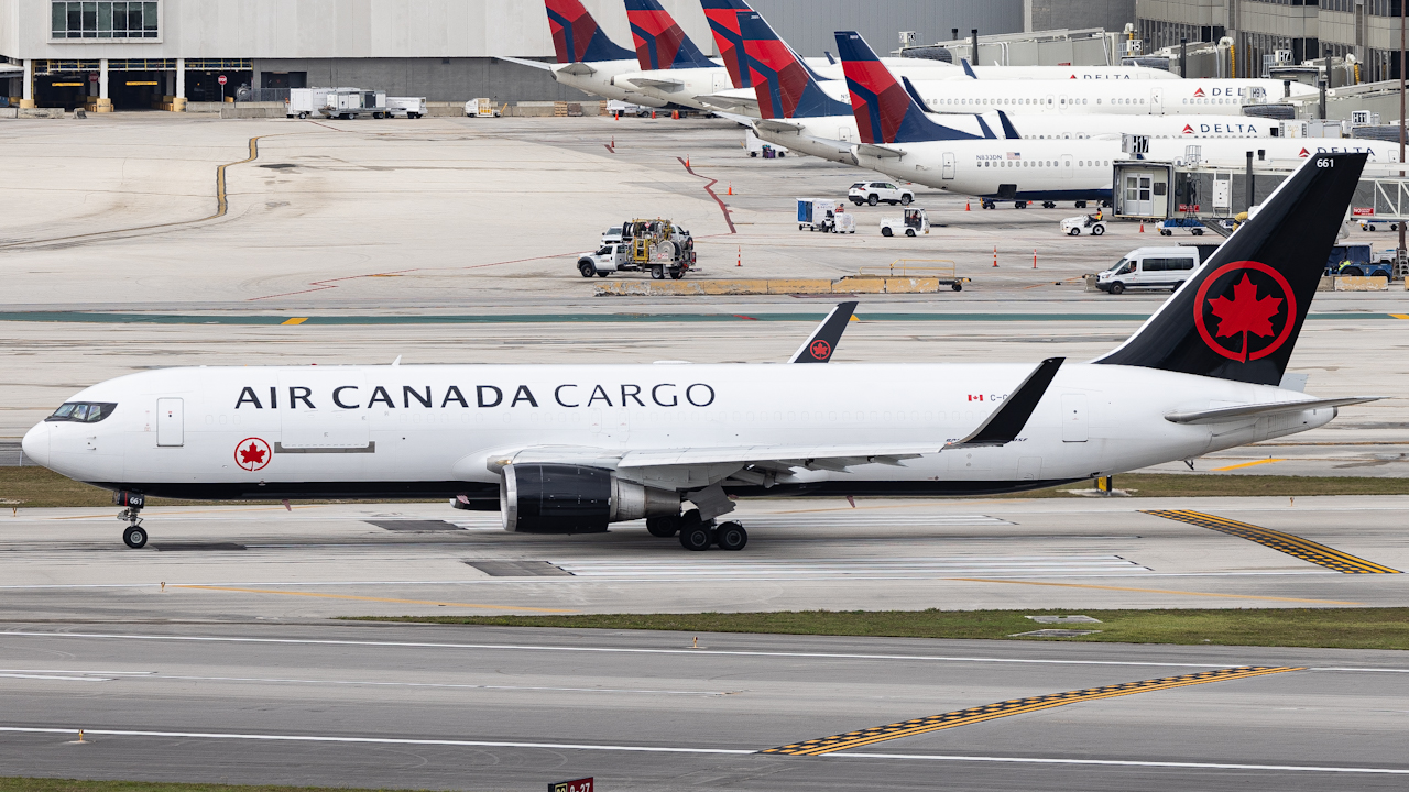 Full size: Air Canada Cargo Boeing 767-300ER C-GHLV at Miami International Airport