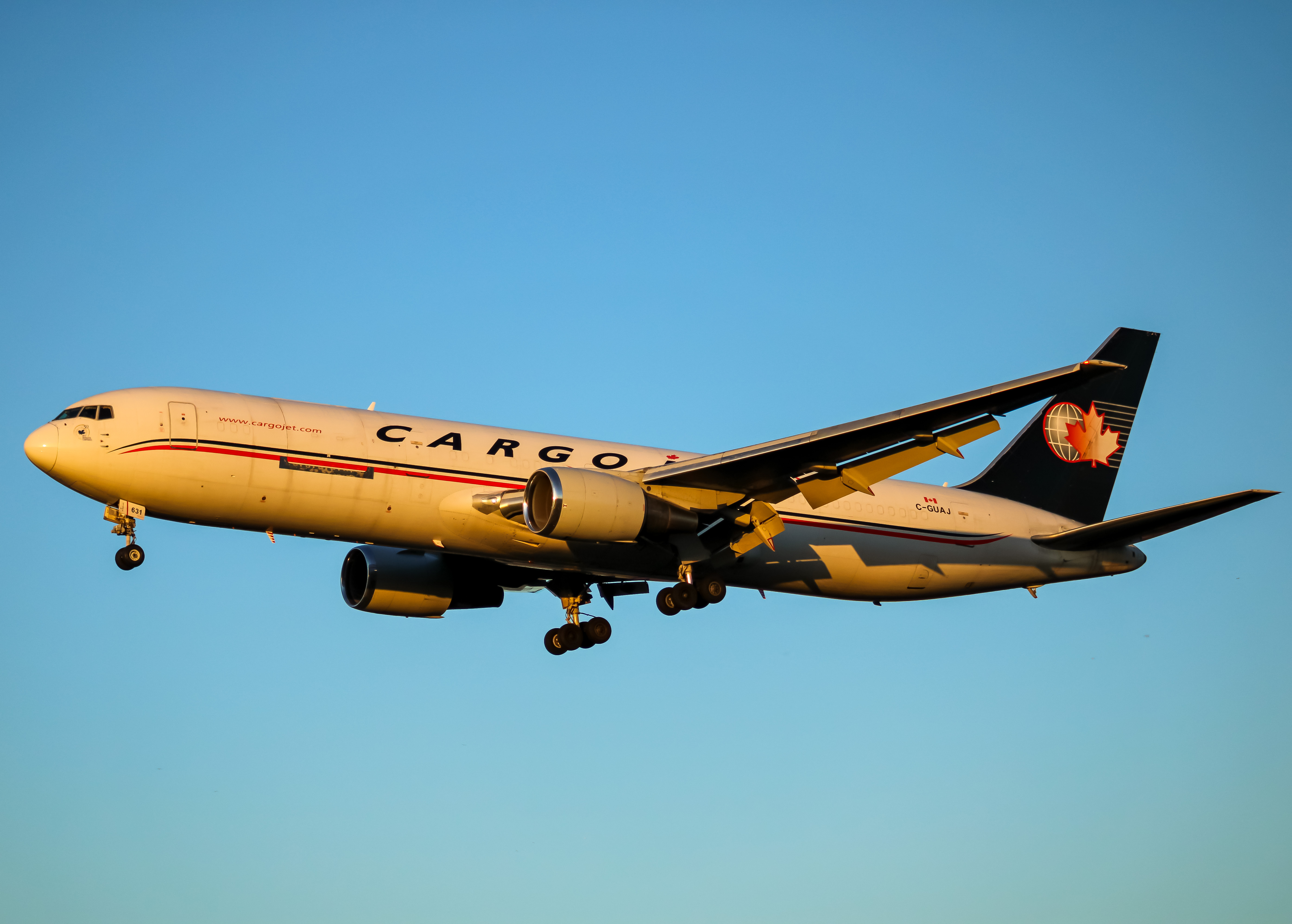 Full size: Cargojet Boeing 767-300ER C-GUAJ at London Heathrow International Airport