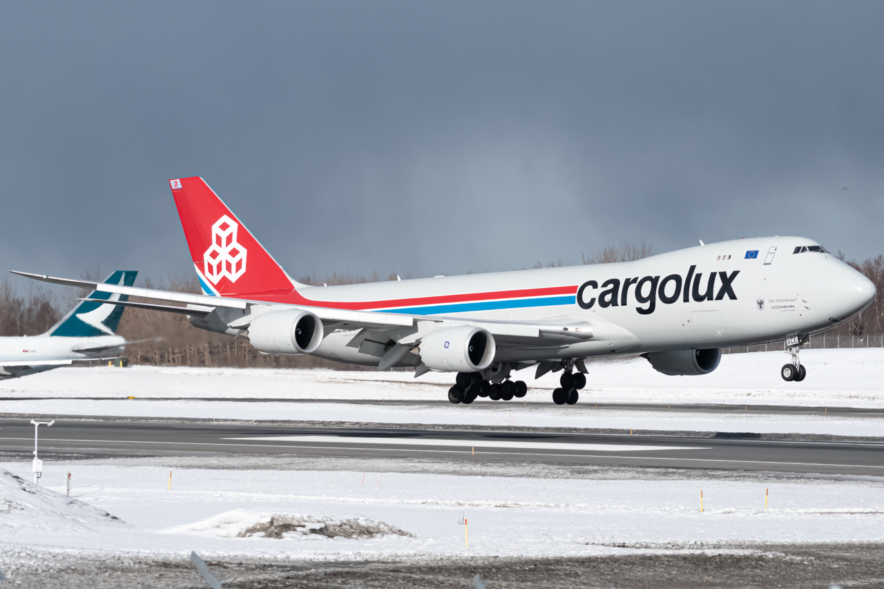 Full size: CargoLux Boeing 747-8F LX-VCE at Anchorage Ted Stevens International Airport