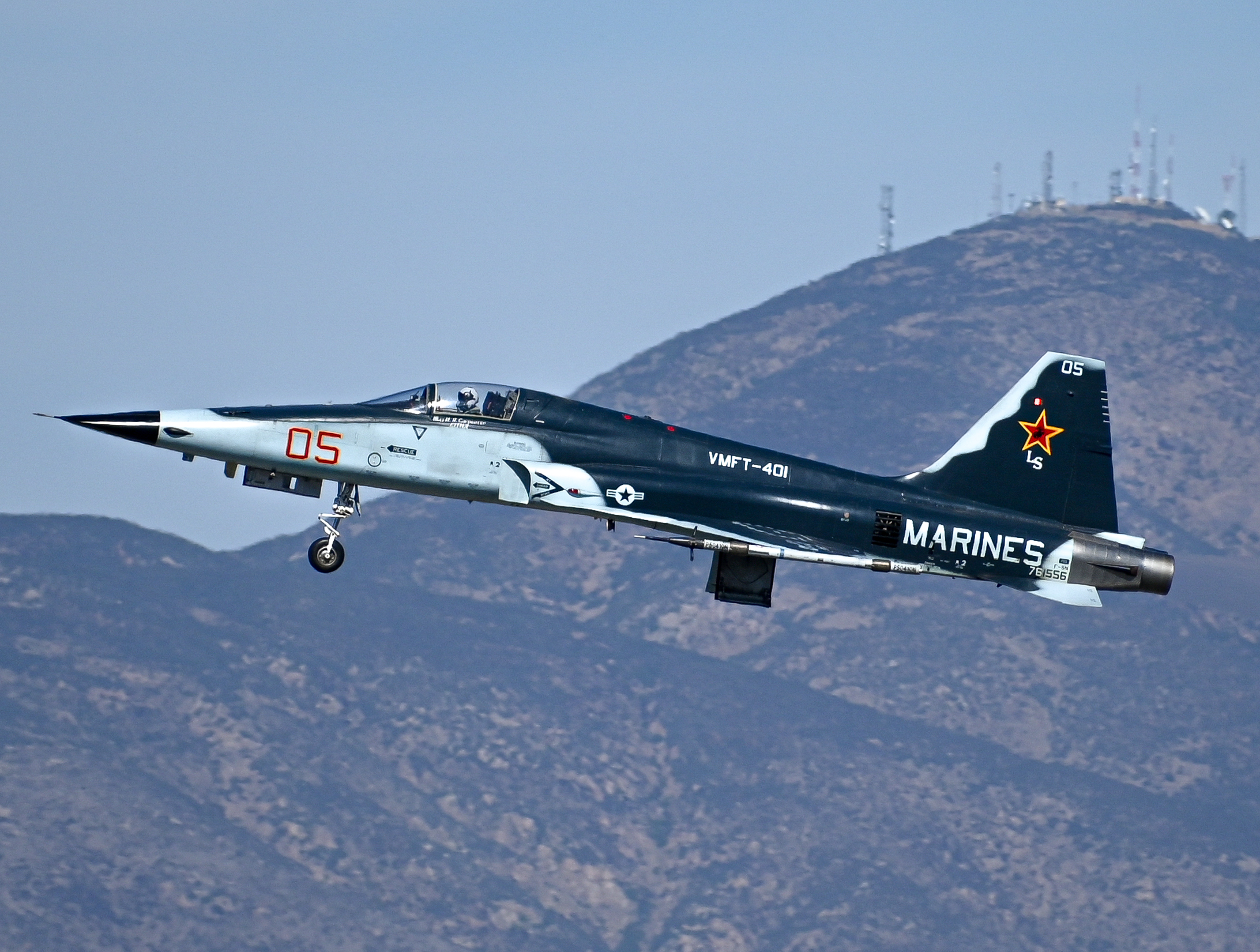 Full size: USMC - United States Marine Corp Northrop F-5 Tiger II 761556 at Brown Field Municipal Airport