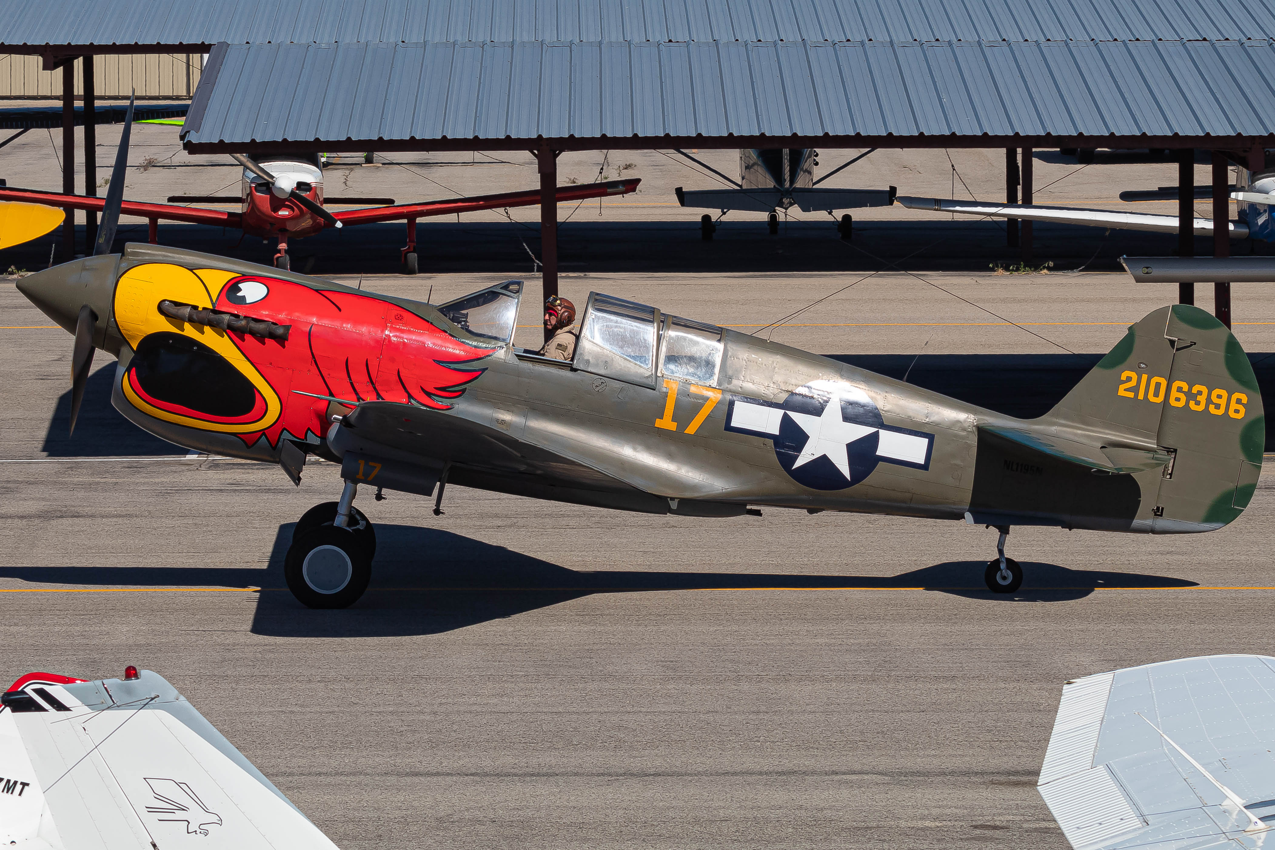 Full size: PRIVATE Curtiss P-40 Warhawk NL1195N at Manchester Airport