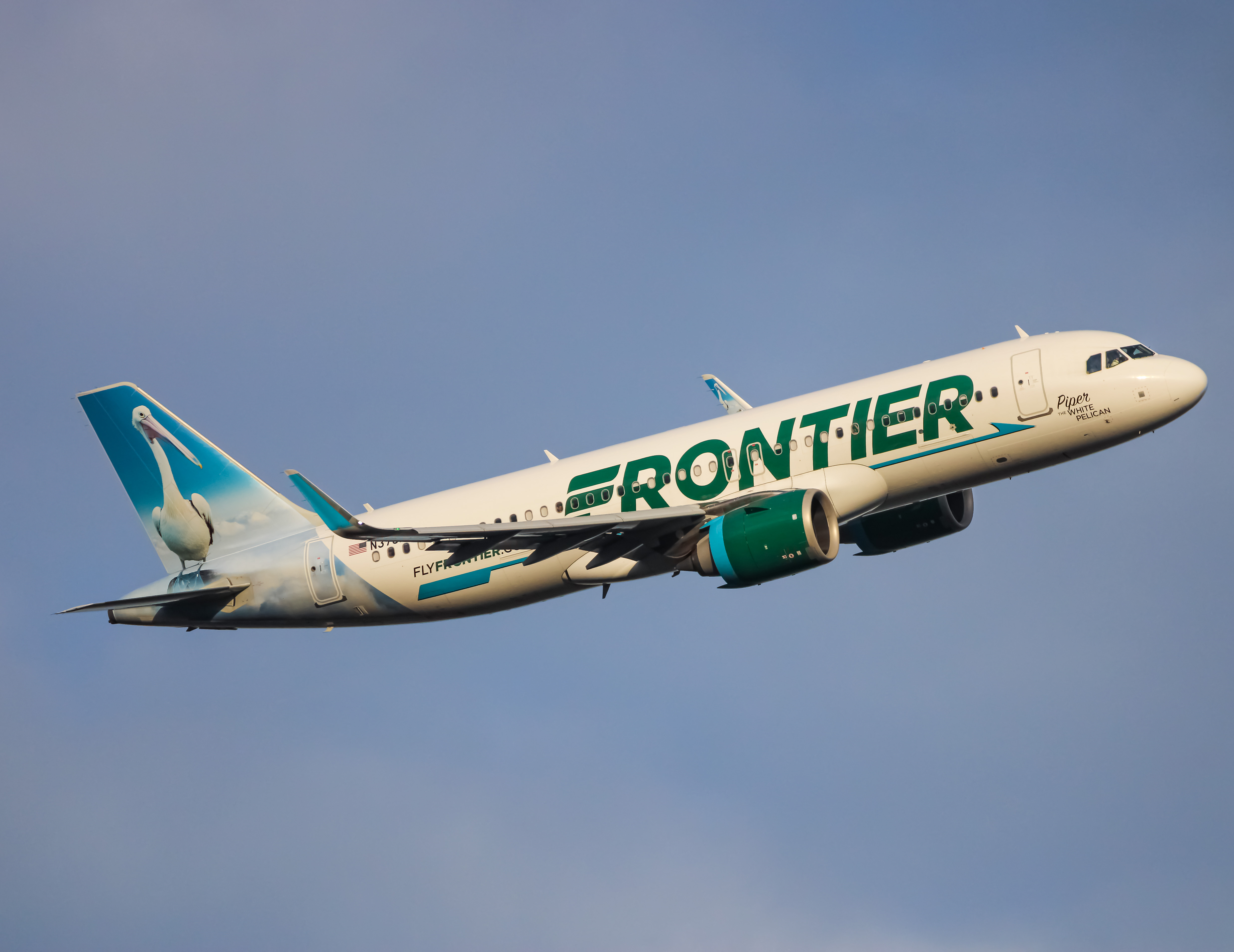 Full size: Frontier Airlines Airbus A320NEO N375FR at Baltimore/Washington International Thurgood Marshall Airport