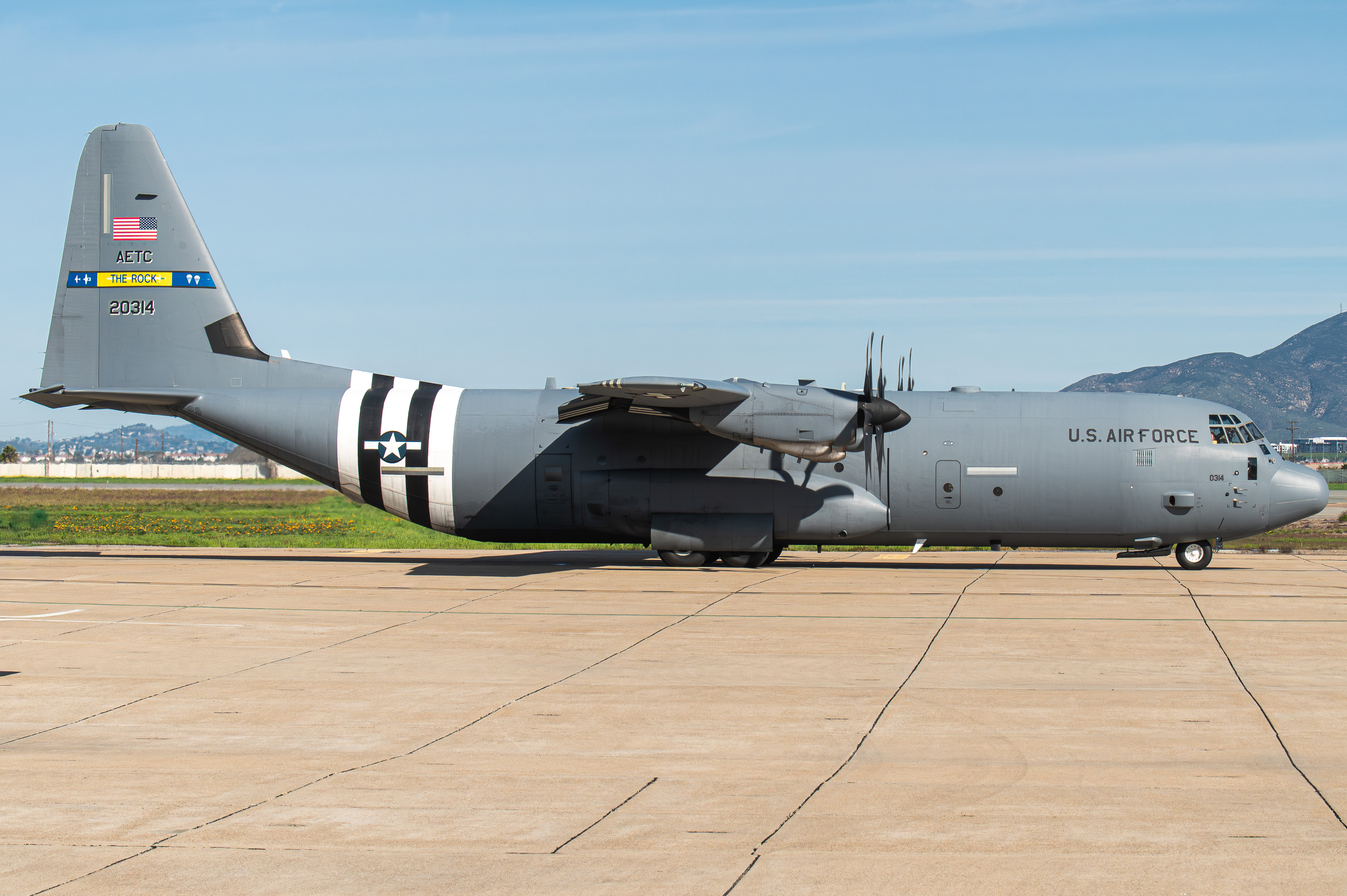 Full size: USAF - United States Air Force Lockheed C-130J Super Hercules 02-0314 at Brown Field Municipal Airport