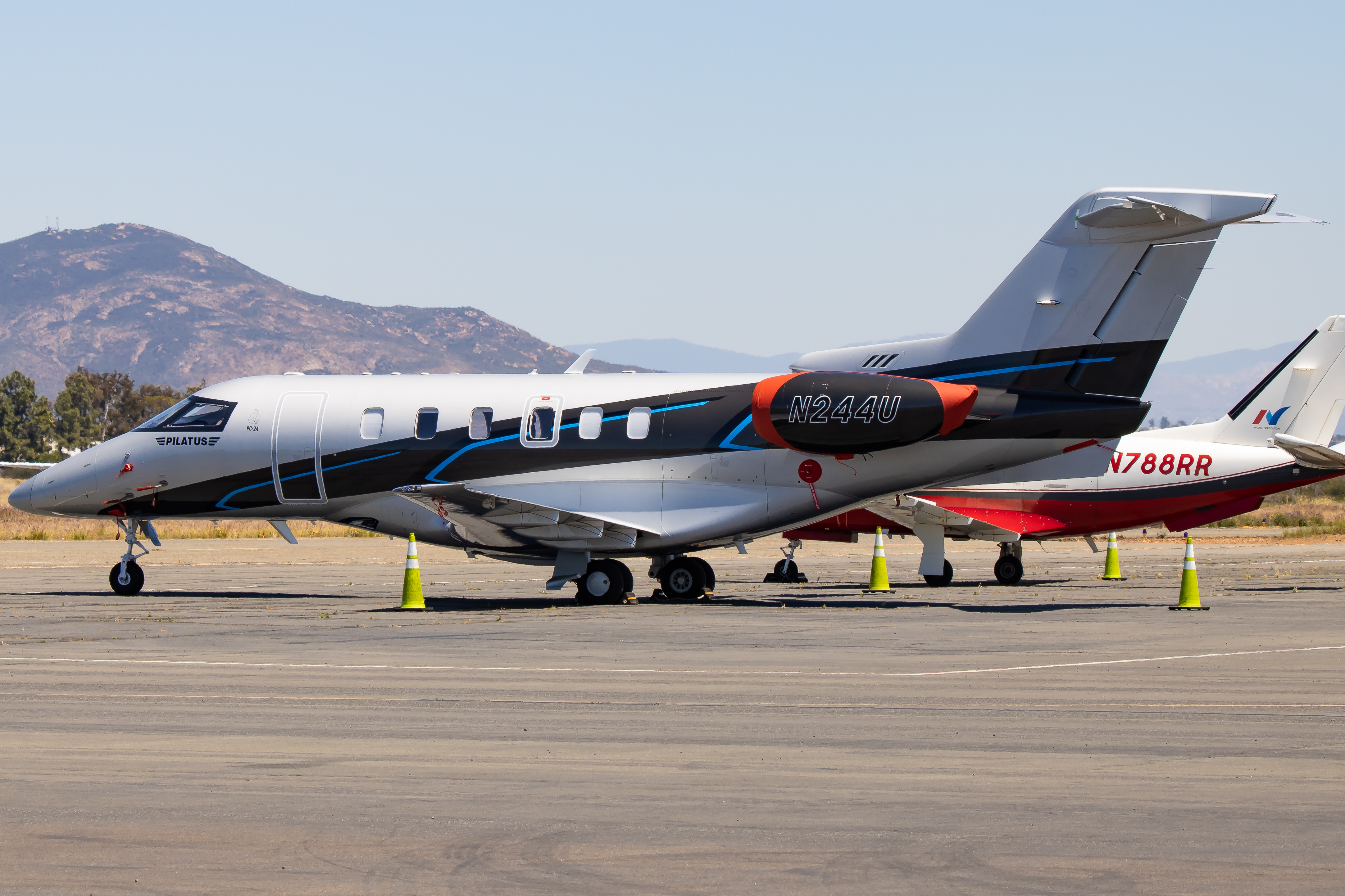 Full size: PRIVATE Pilatus PC-24 N244U at Montgomery-Gibbs Executive Airport
