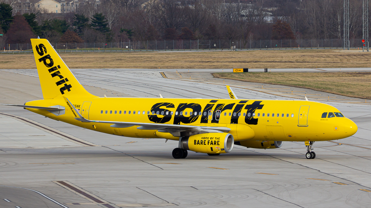 Full size: Spirit Airlines Airbus A320 N655NK at John Glenn Columbus International Airport