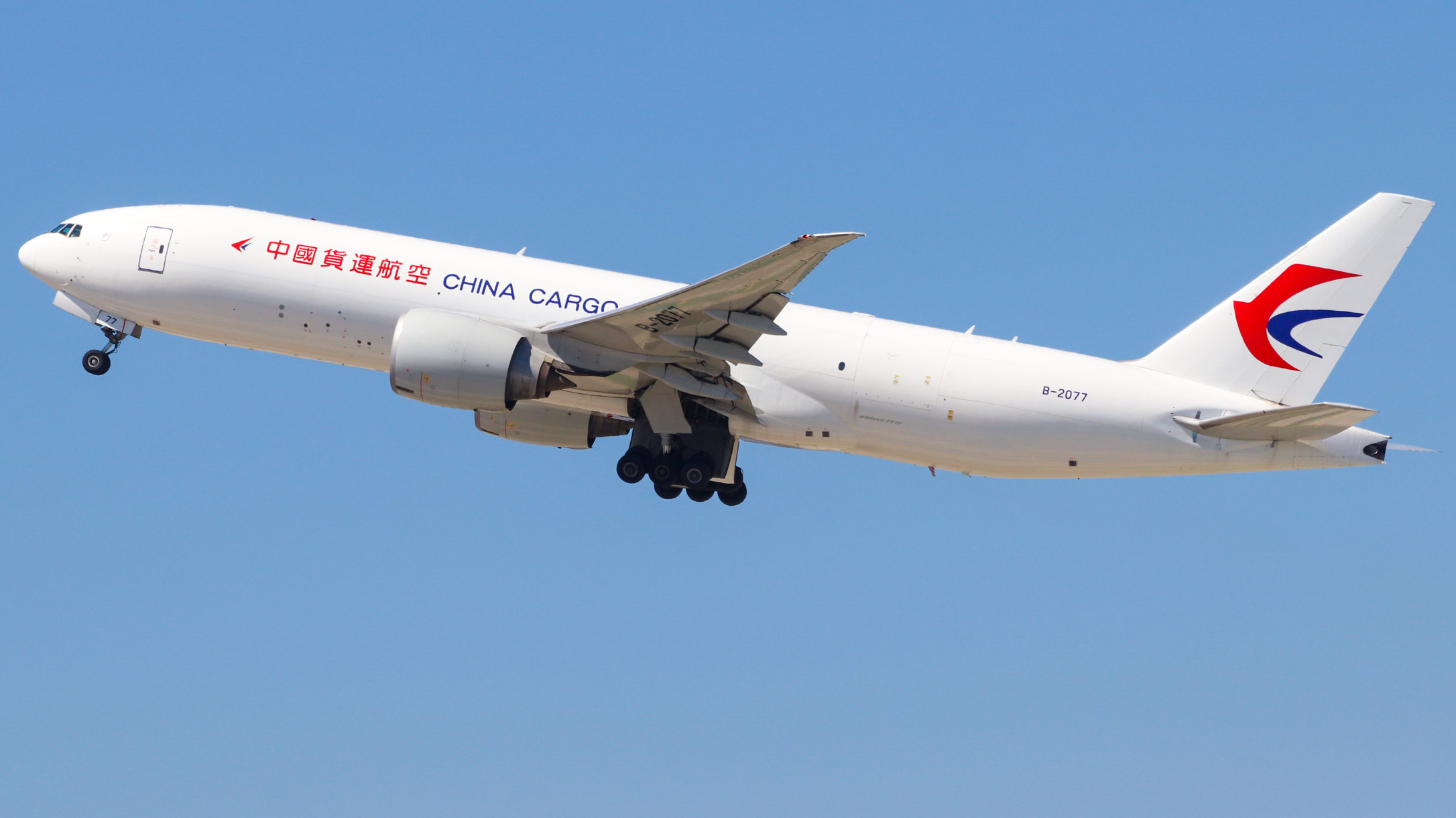 Full size: China Cargo Boeing 777-F B-2077 at Los Angeles International Airport