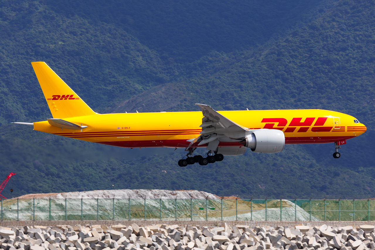 Full size: DHL Air Boeing 777-F G-DHLV at Hong Kong International Airport