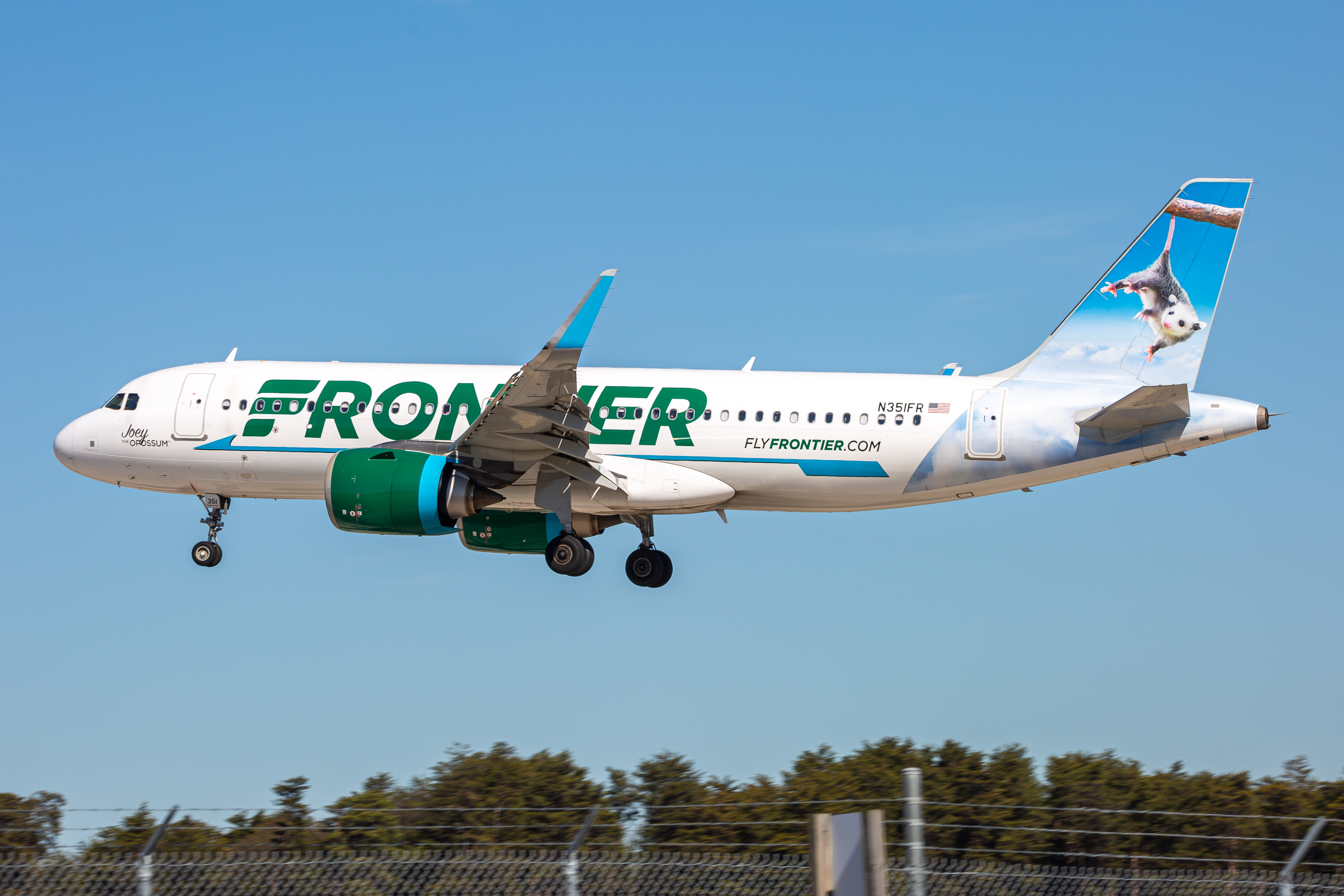Full size: Frontier Airlines Airbus A320NEO N351FR at Baltimore/Washington International Thurgood Marshall Airport