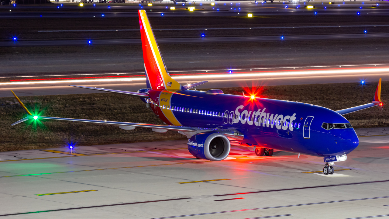 Full size: Southwest Airlines Boeing 737 MAX 8 N8745K at John Glenn Columbus International Airport