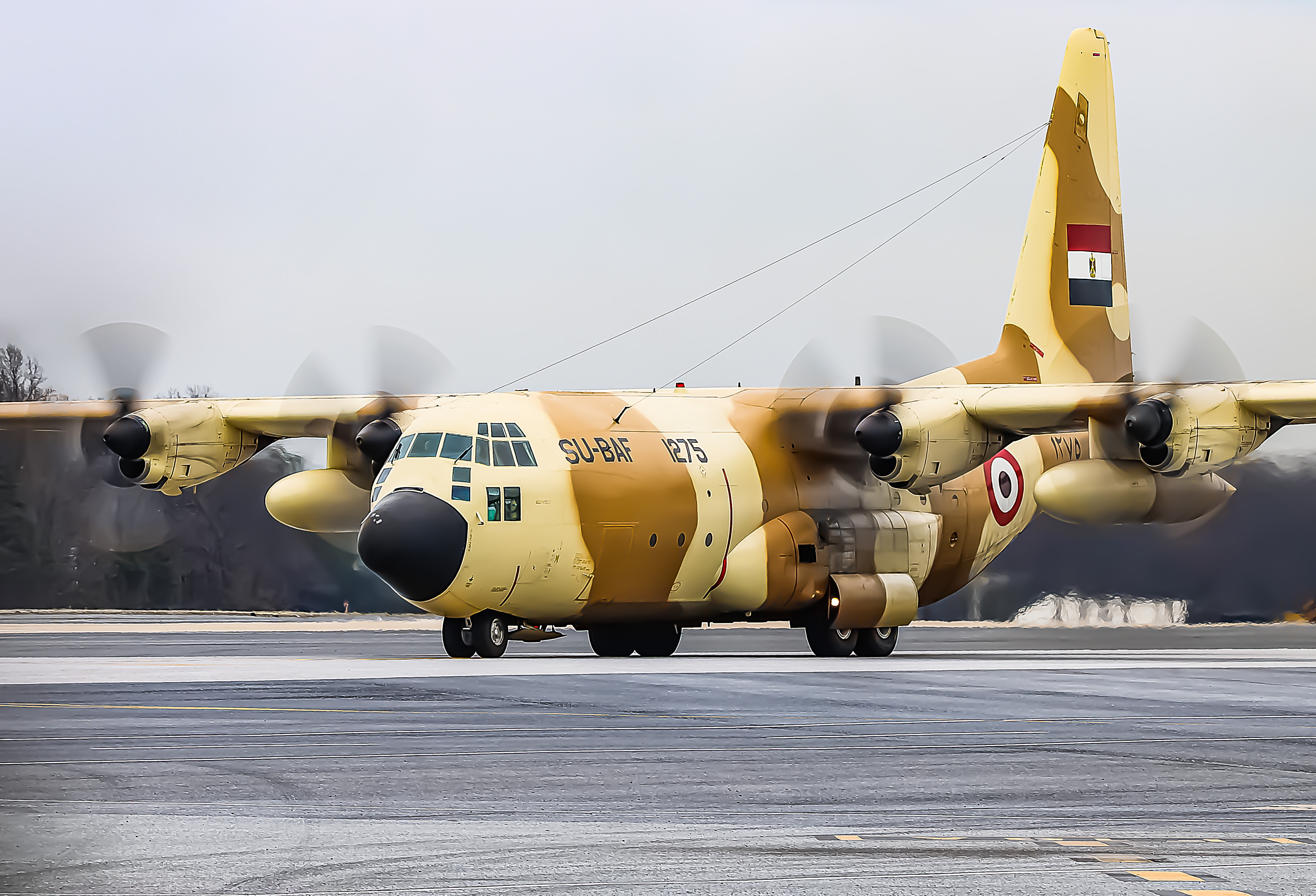 Full size: Egypt Air Force Lockheed C-130H Hercules SU-BAF at Baltimore/Washington International Thurgood Marshall Airport
