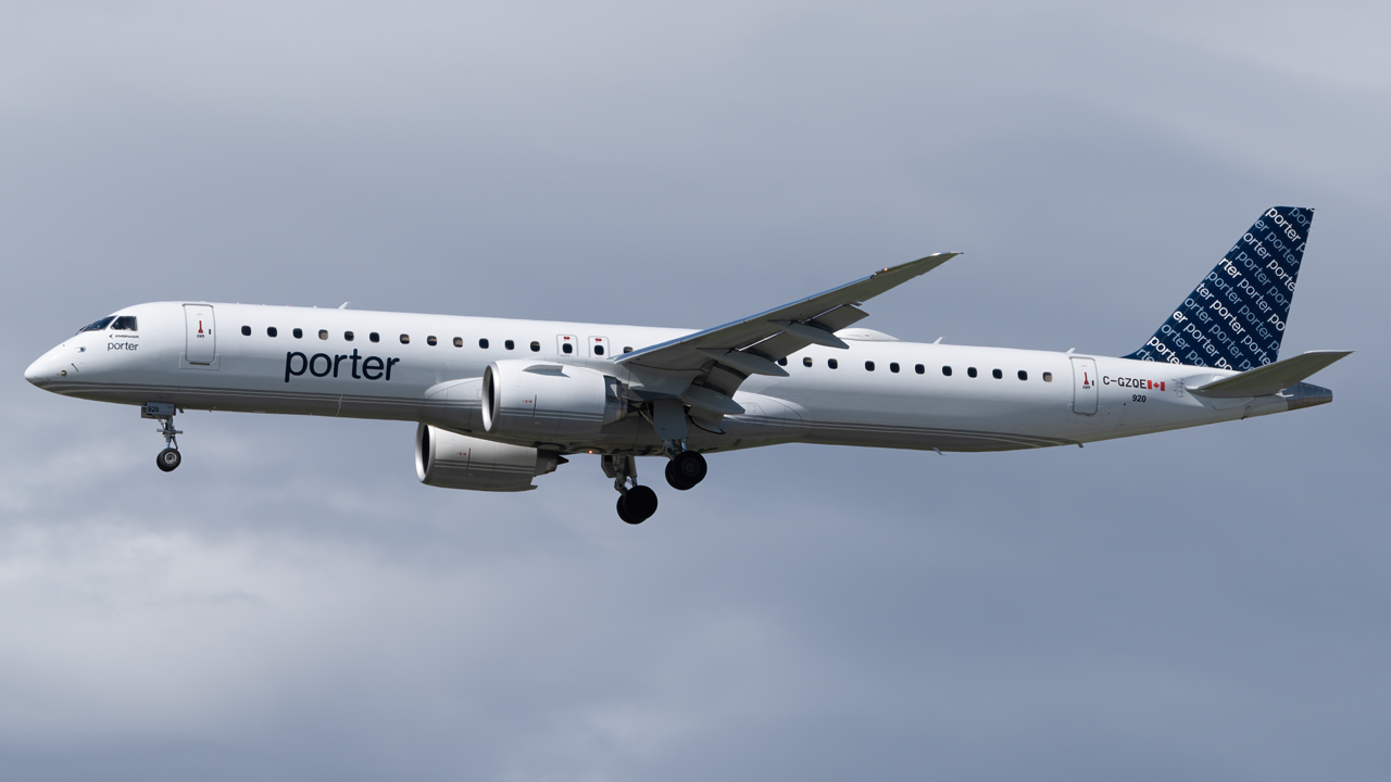 Full size: Porter Airlines Embraer E190-E2 C-GZQE at Vancouver International Airport