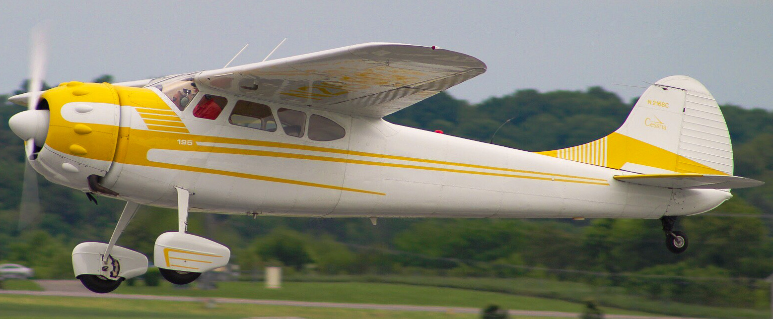 Full size: PRIVATE Cessna 195 N2168C at Frederick Municipal Airport