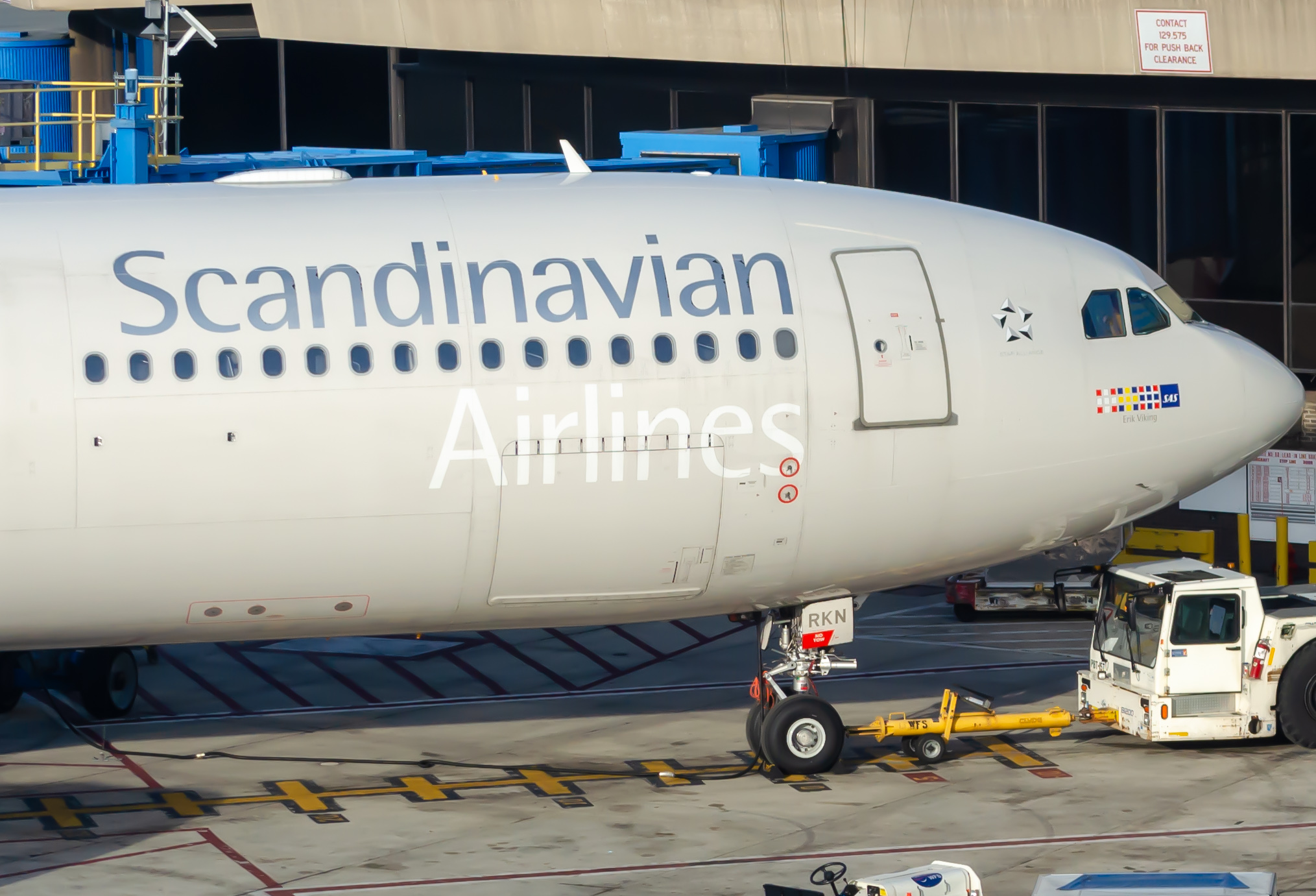 Full size: Scandinavian Airlines Airbus A330-300 LN-RKN  at Newark Liberty International Airport