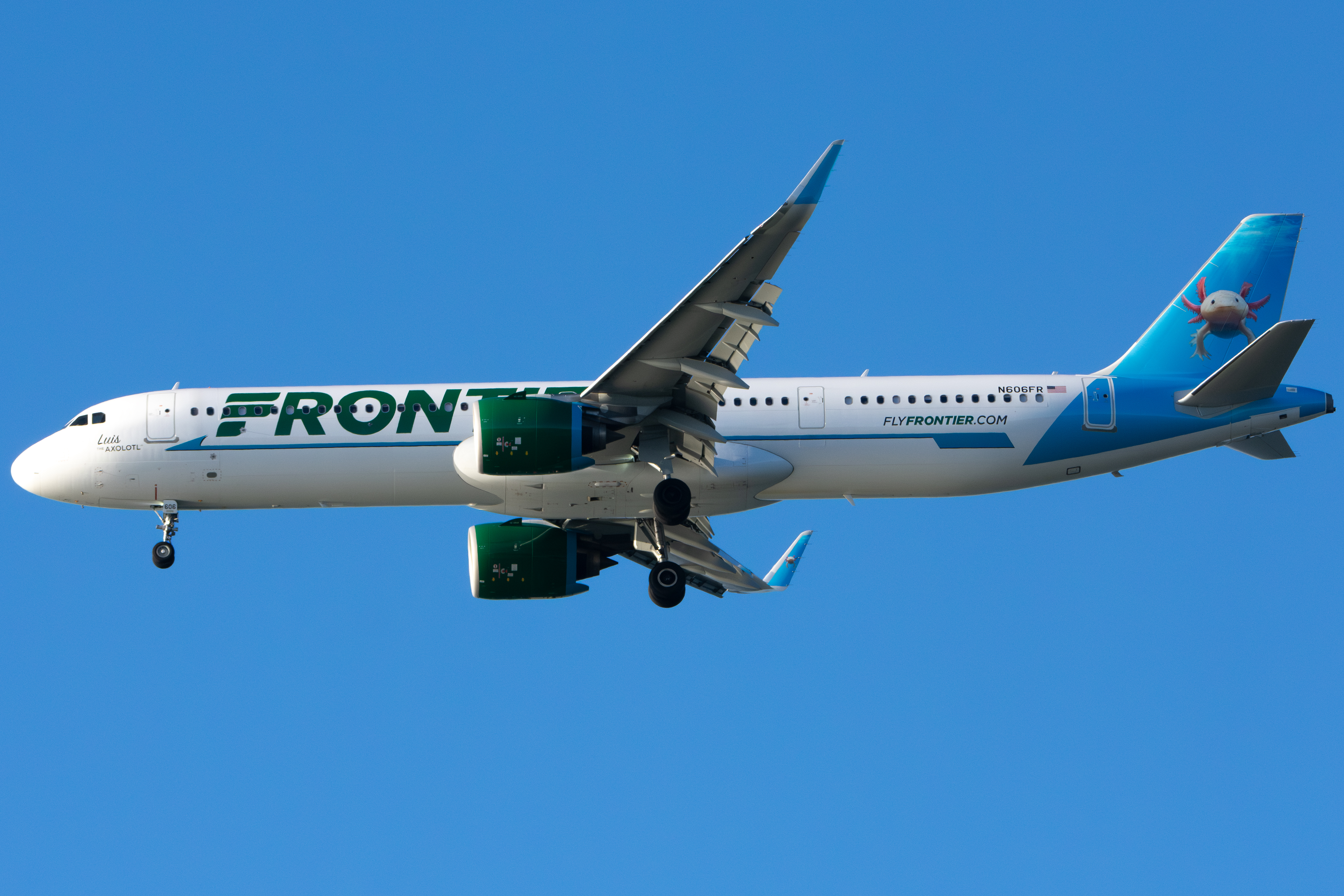 Full size: Frontier Airlines Airbus A321NEO N606FR at San Francisco International Airport