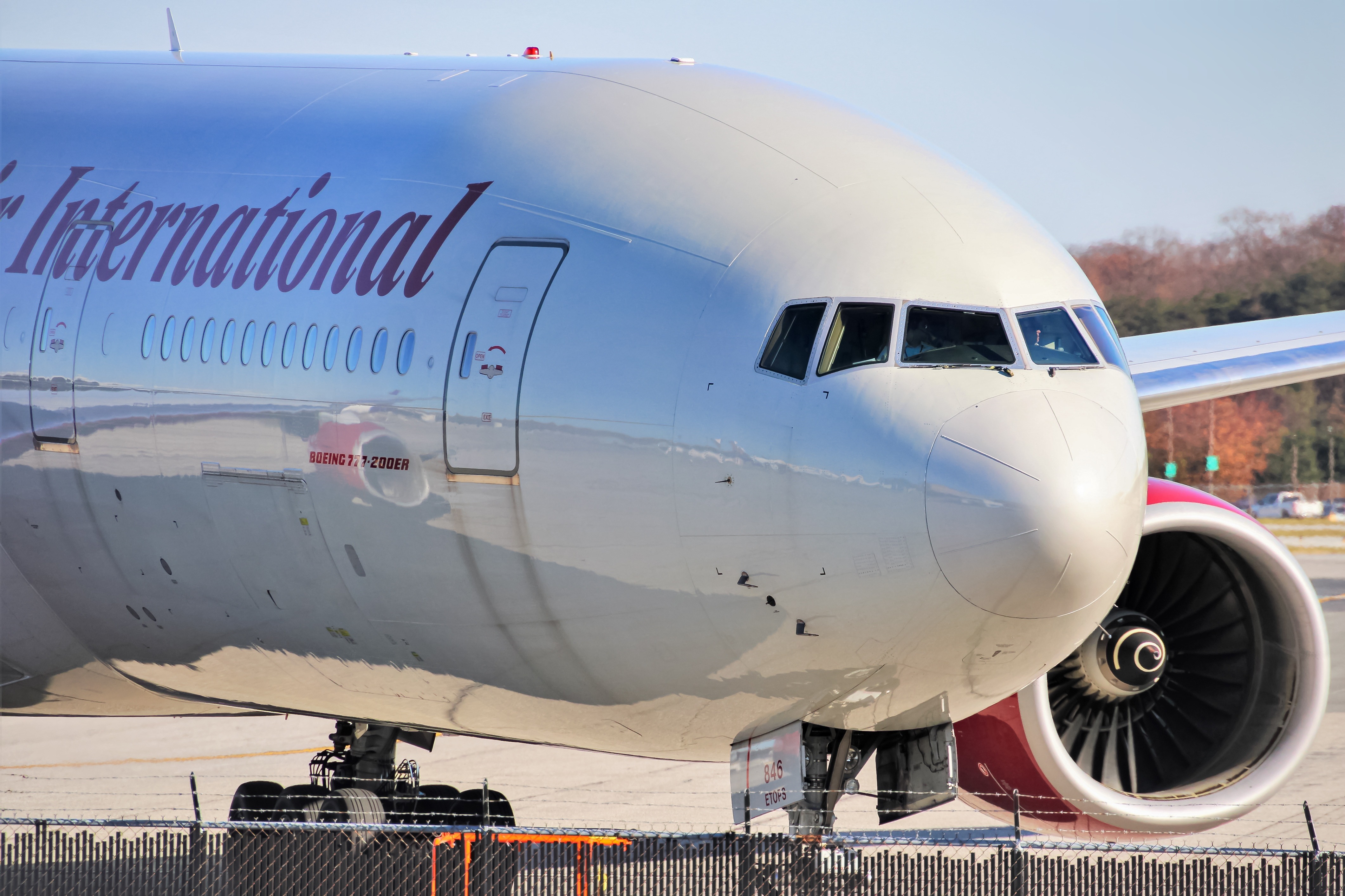 Full size: Omni Air International Boeing 777-200ER N846AX at Baltimore/Washington International Thurgood Marshall Airport