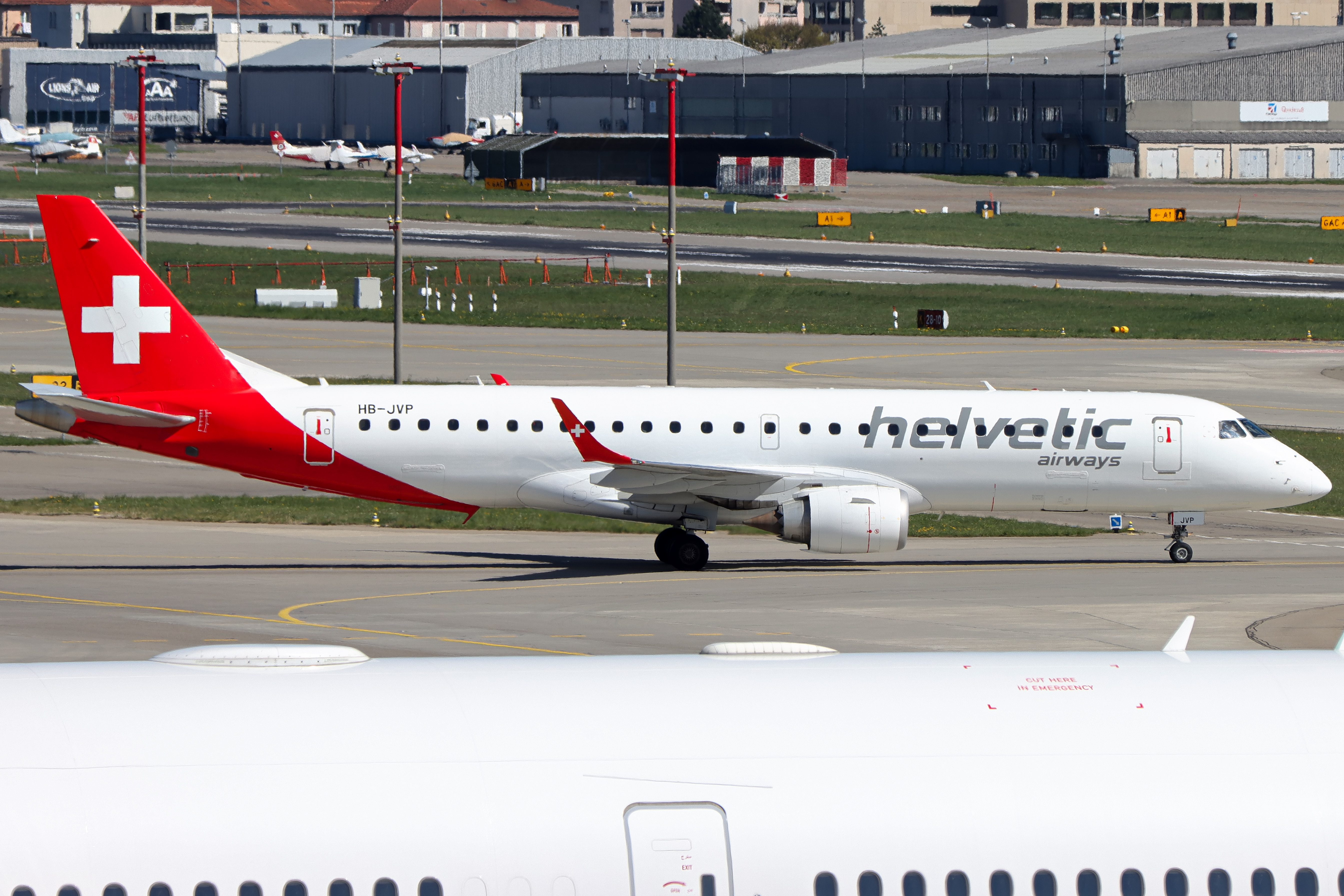 Full size: Helvetic Airways Embraer E190 HB-JVP at Birmingham Airport
