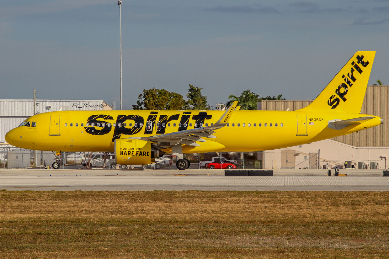 Full size: Spirit Airlines Airbus A320NEO N906NK at Fort Lauderdale/Hollywood International Airport