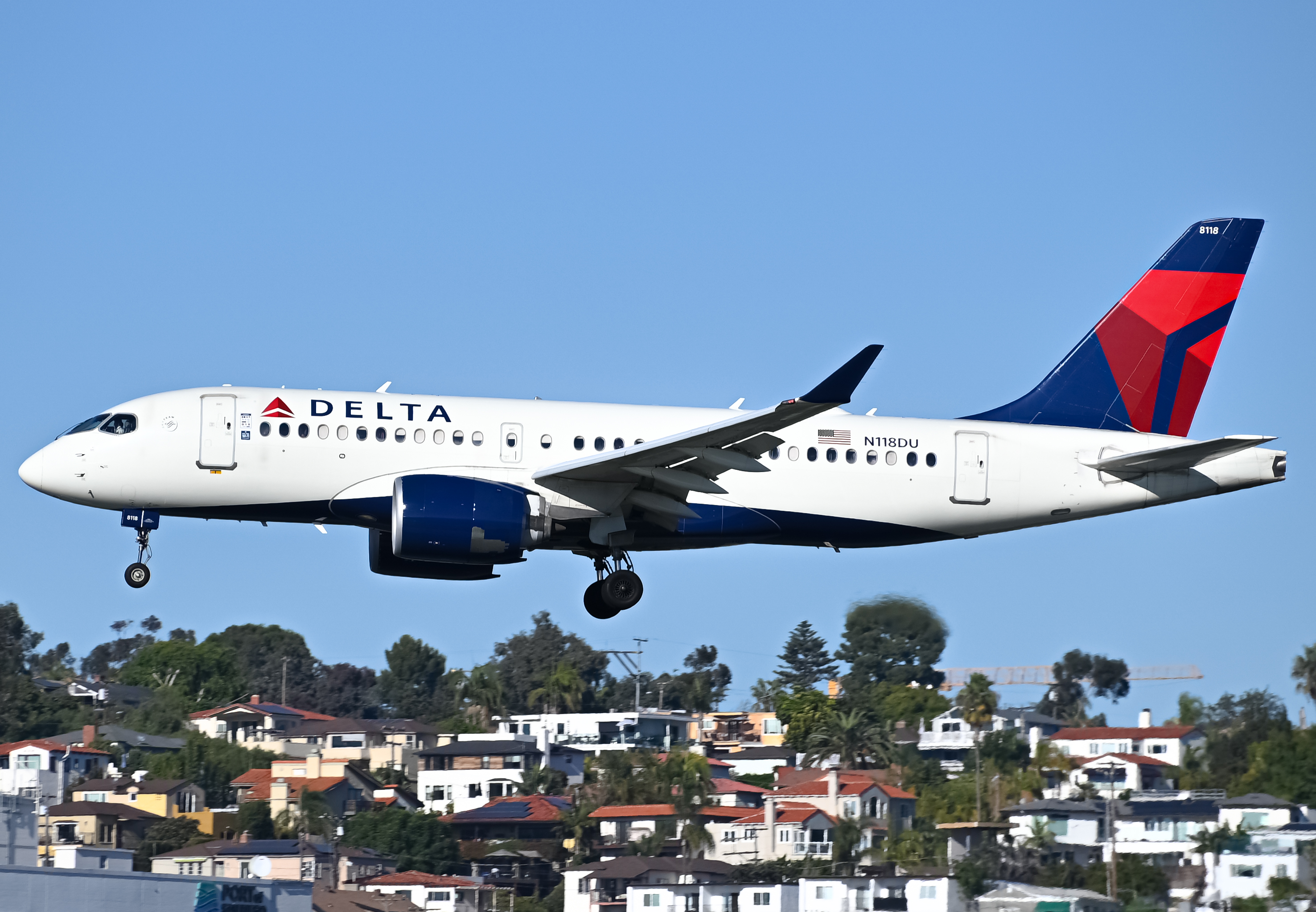 Full size: Delta Airlines Airbus A220-100 N118DU at San Diego International Airport