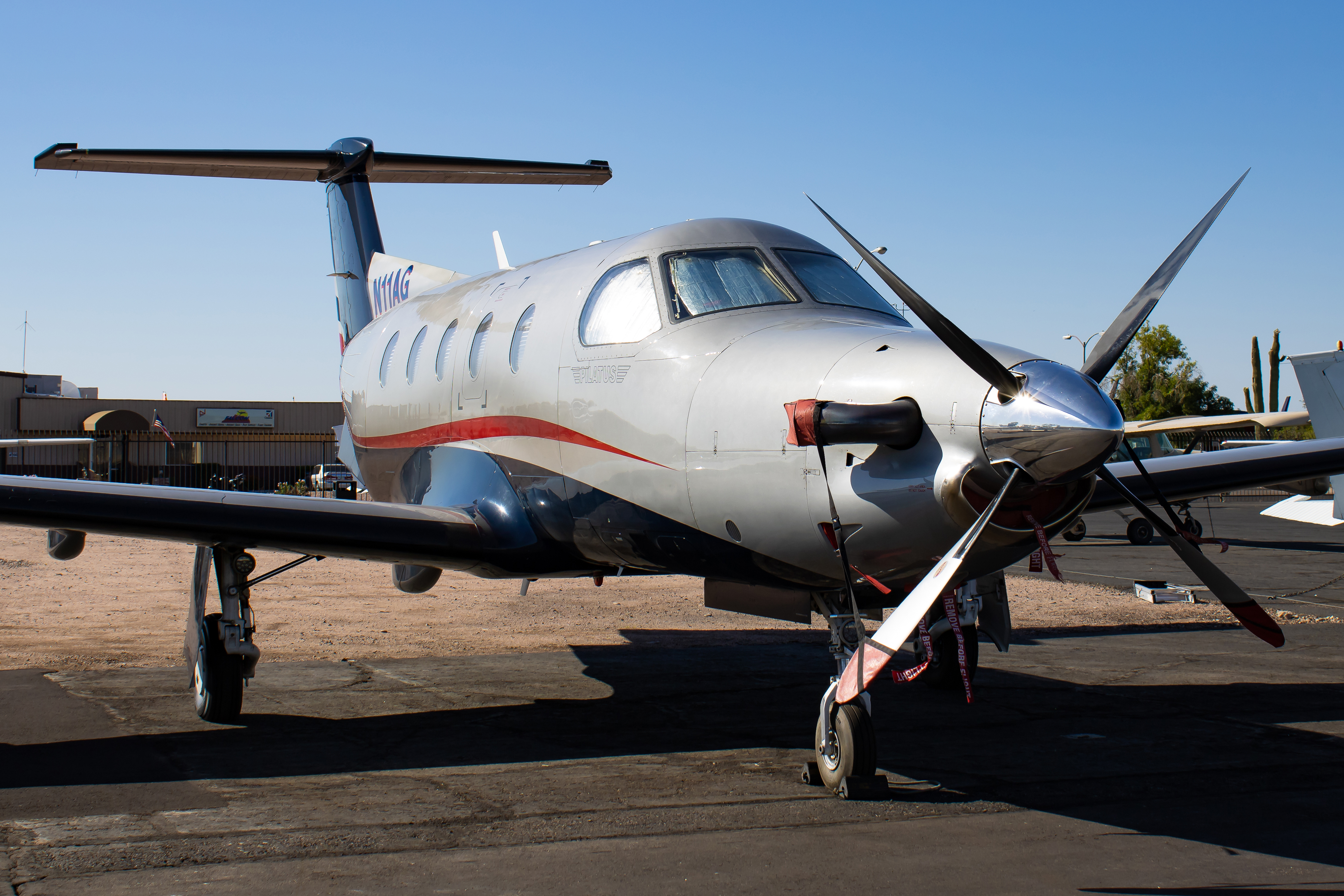 Full size: PRIVATE Pilatus PC-12 N11AG at Falcon Field Airport