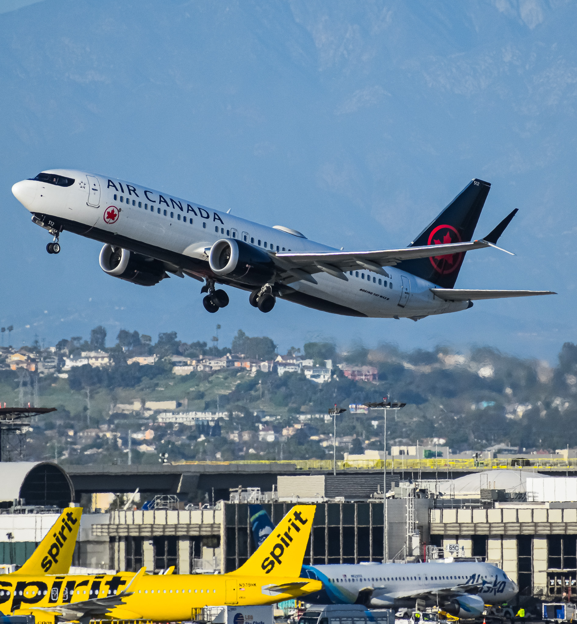 Full size: Air Canada Boeing 737 MAX 8 C-FSJJ at Los Angeles International Airport
