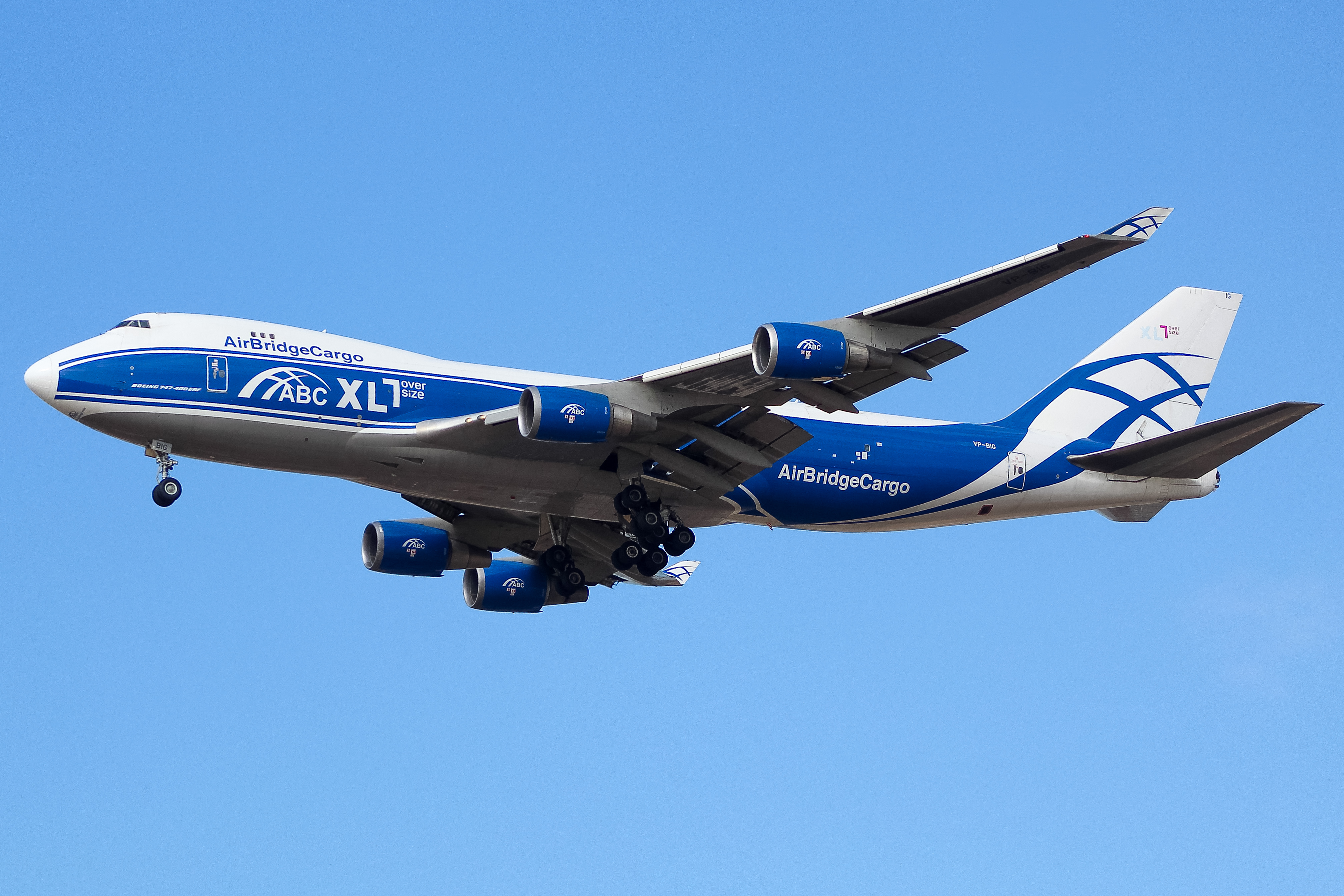 Full size: AirBridge Cargo Boeing 747-400F VP-BIG at Chicago O'Hare International Airport