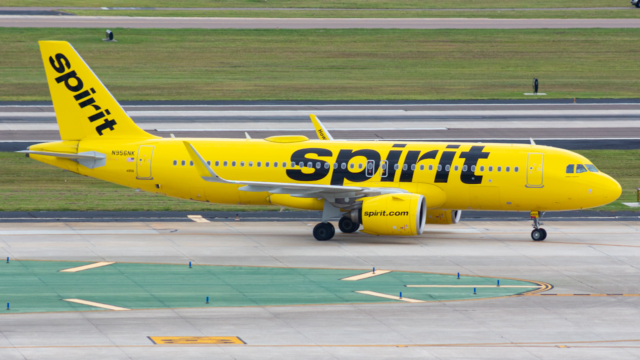 Full size: Spirit Airlines Airbus A320NEO N956NK at Tampa International Airport
