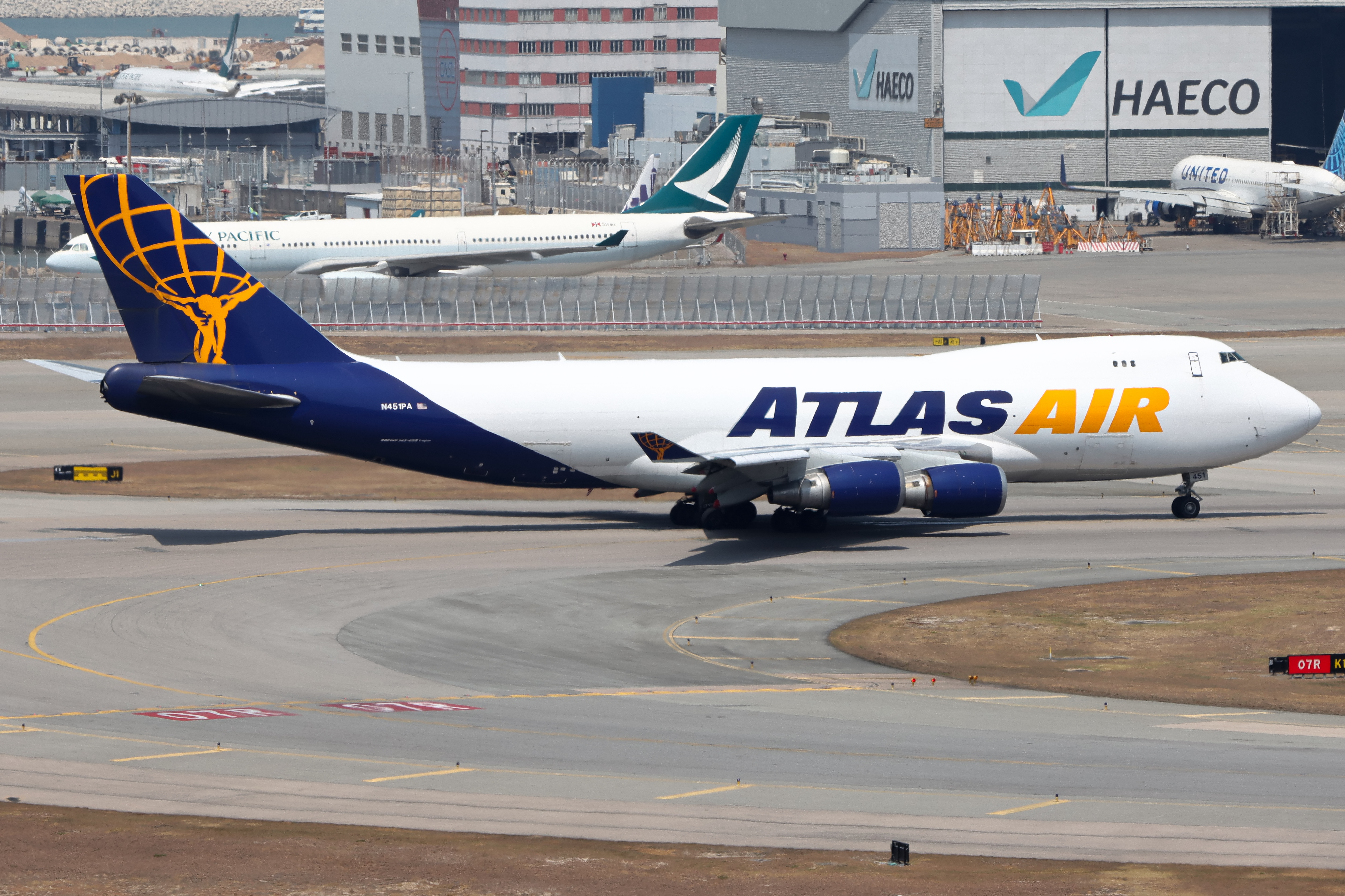 Full size: Atlas Air Boeing 747-400F N451PA at Hong Kong International Airport