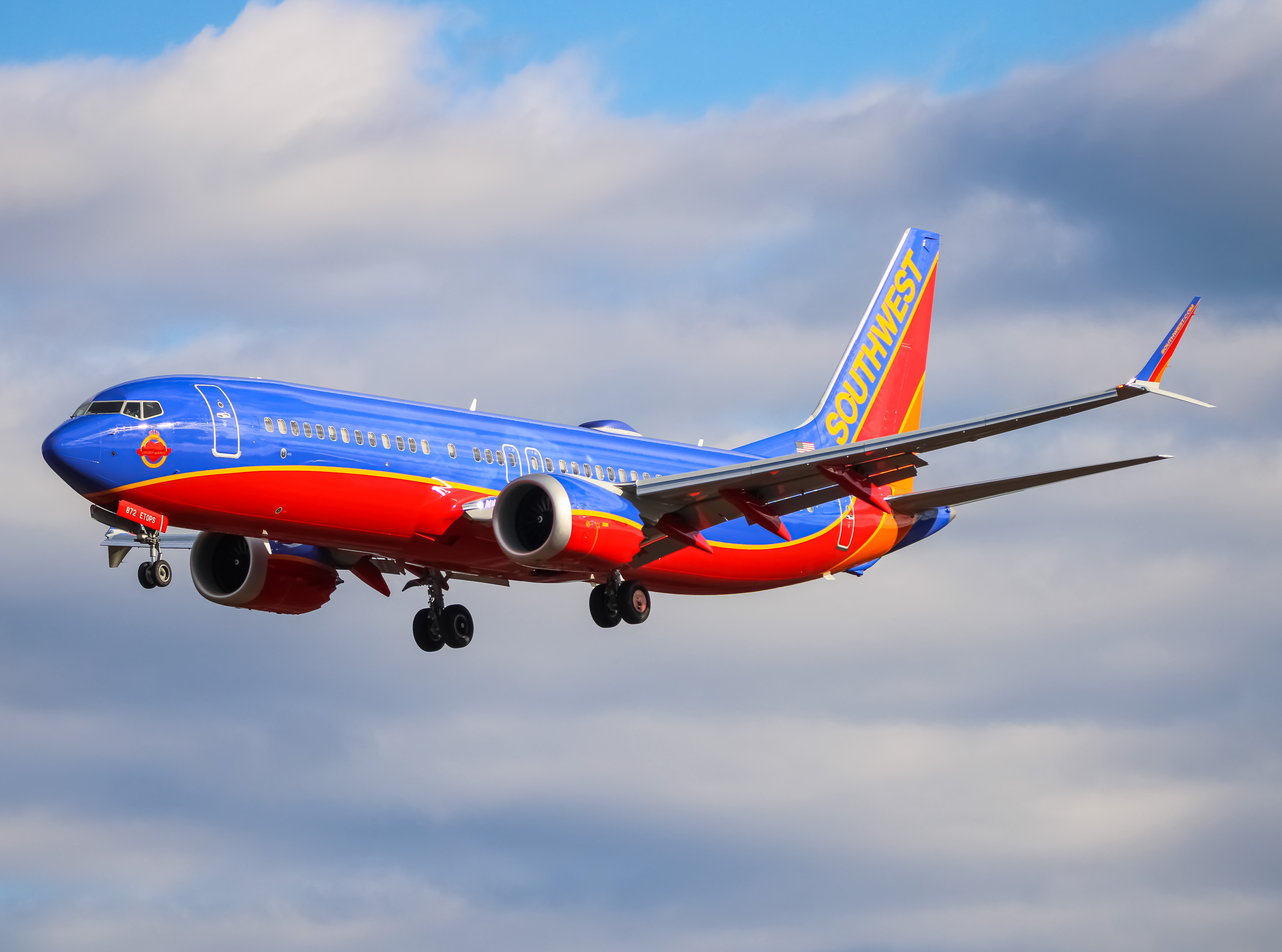 Full size: Southwest Airlines Boeing 737 MAX 8 N872CB at Baltimore/Washington International Thurgood Marshall Airport
