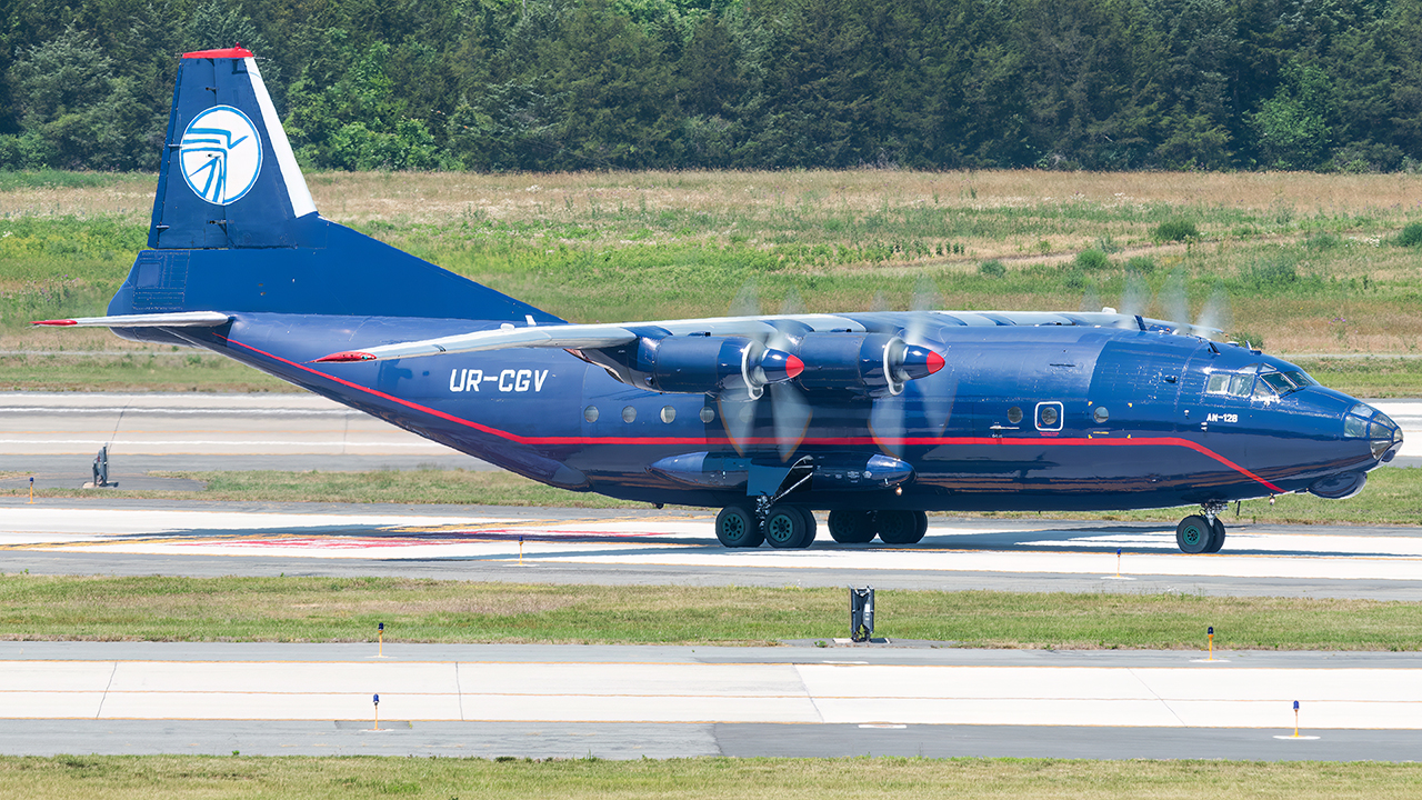 Full size: Ukraine Air Alliance Antonov An-12 UR-CGV at Washington Dulles International Airport