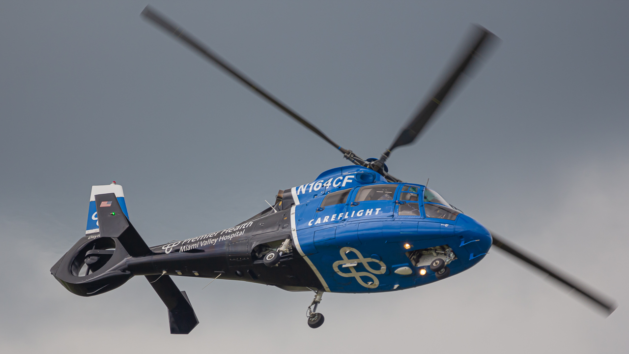 Full size: Careflight  Airbus AS365 Dauphin N164CF at James M Cox Dayton International Airport