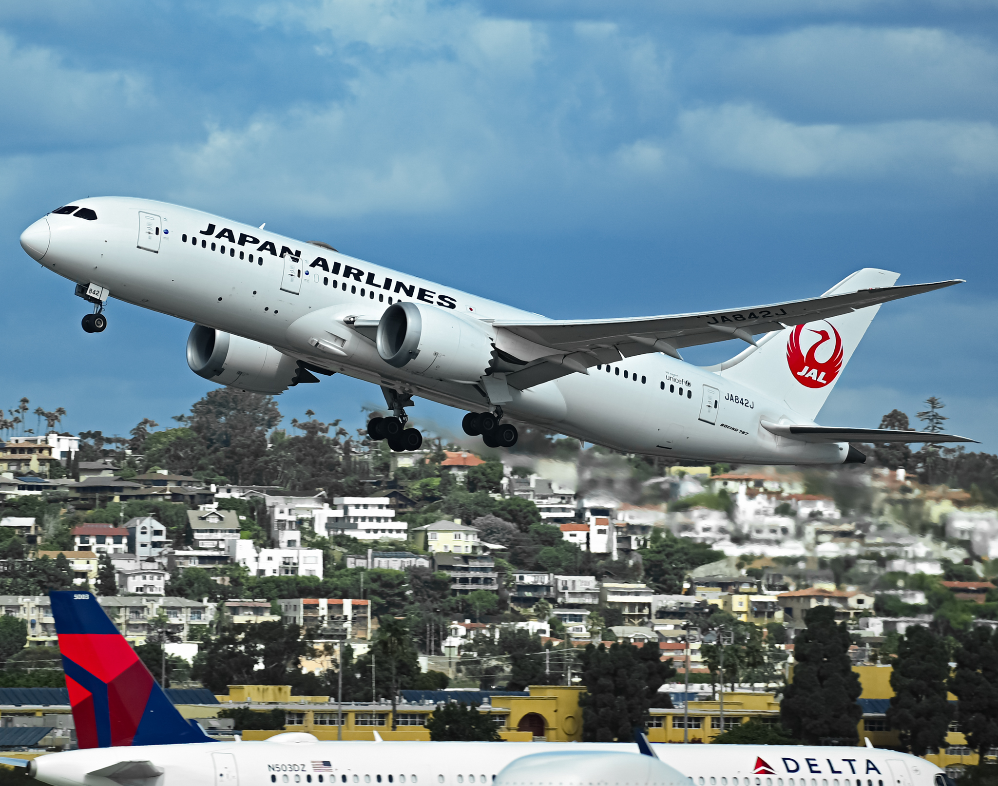 Full size: Japan Airlines Boeing 787-8 JA842J at San Diego International Airport
