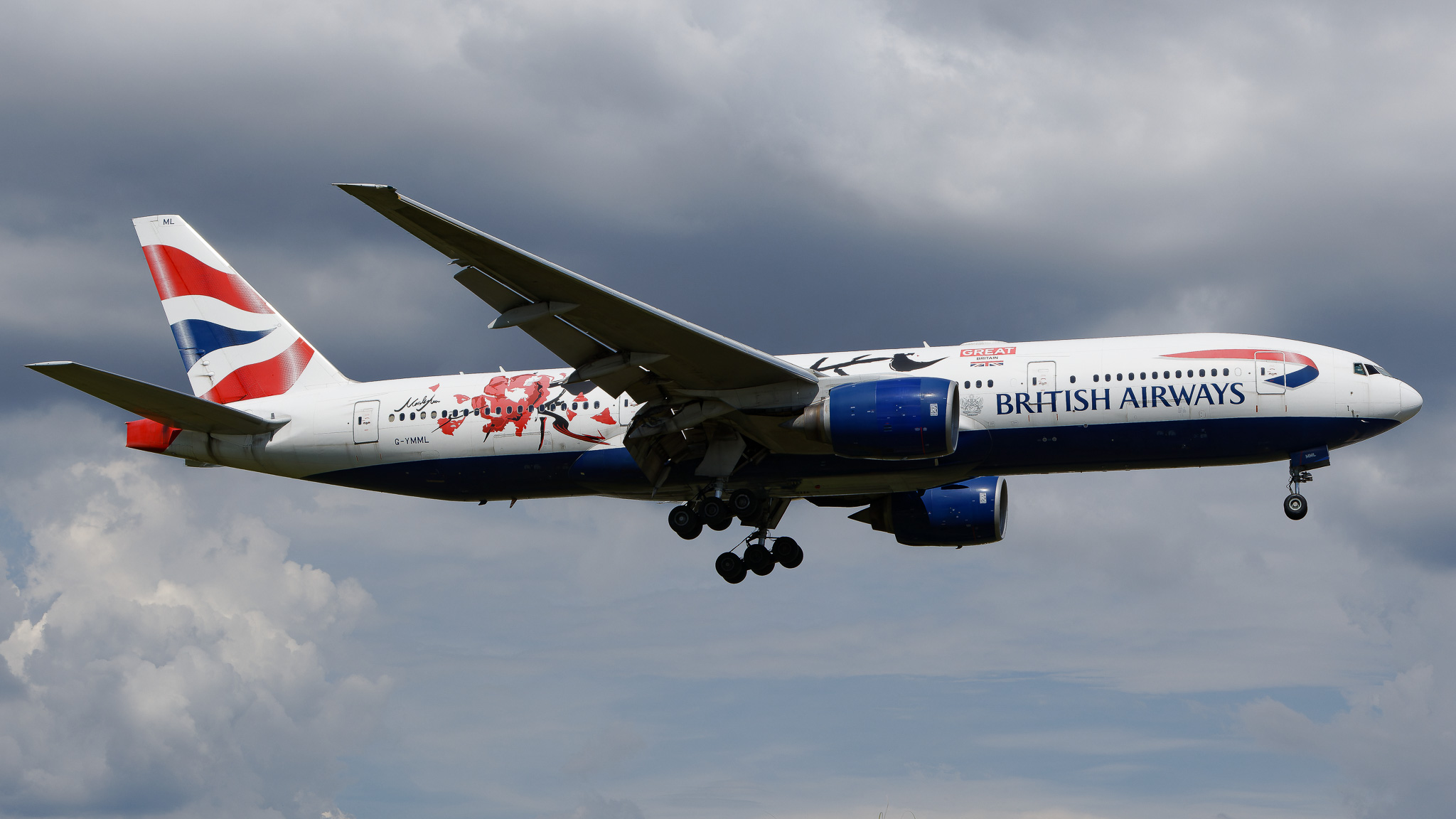 Full size: British Airways Boeing 777-200ER G-YMML at Tampa International Airport