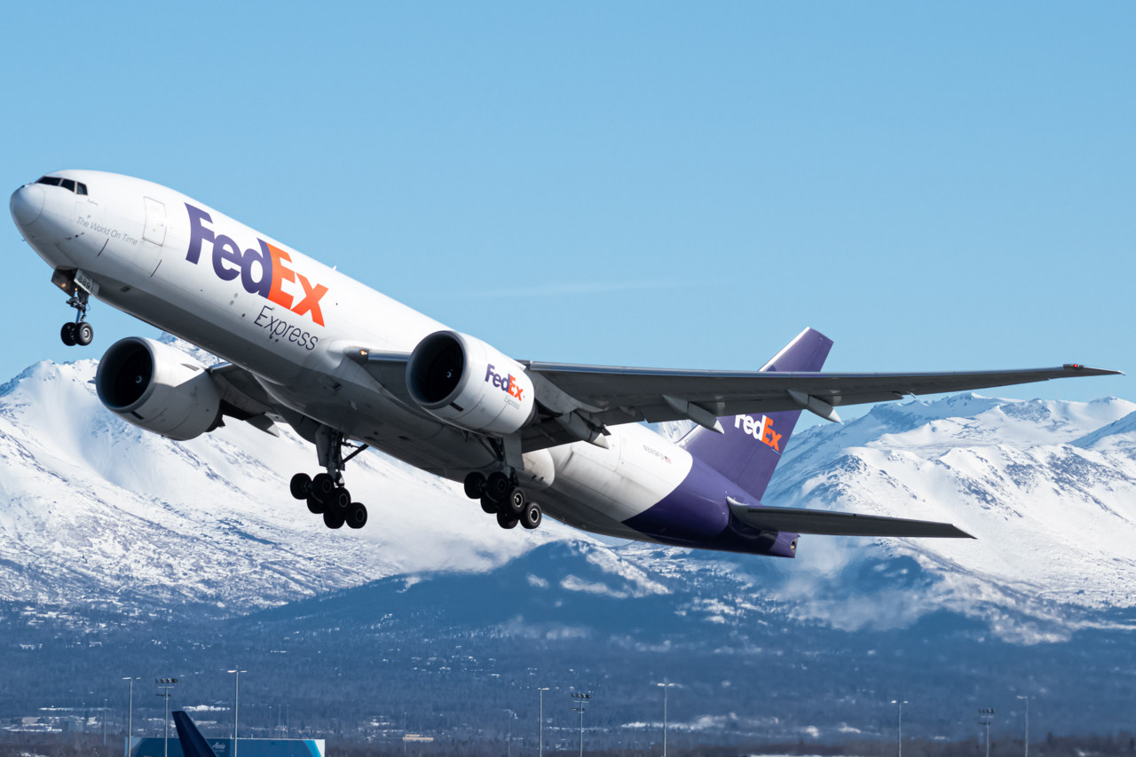 Full size: FedEx Boeing 777-F N889FD at Anchorage Ted Stevens International Airport