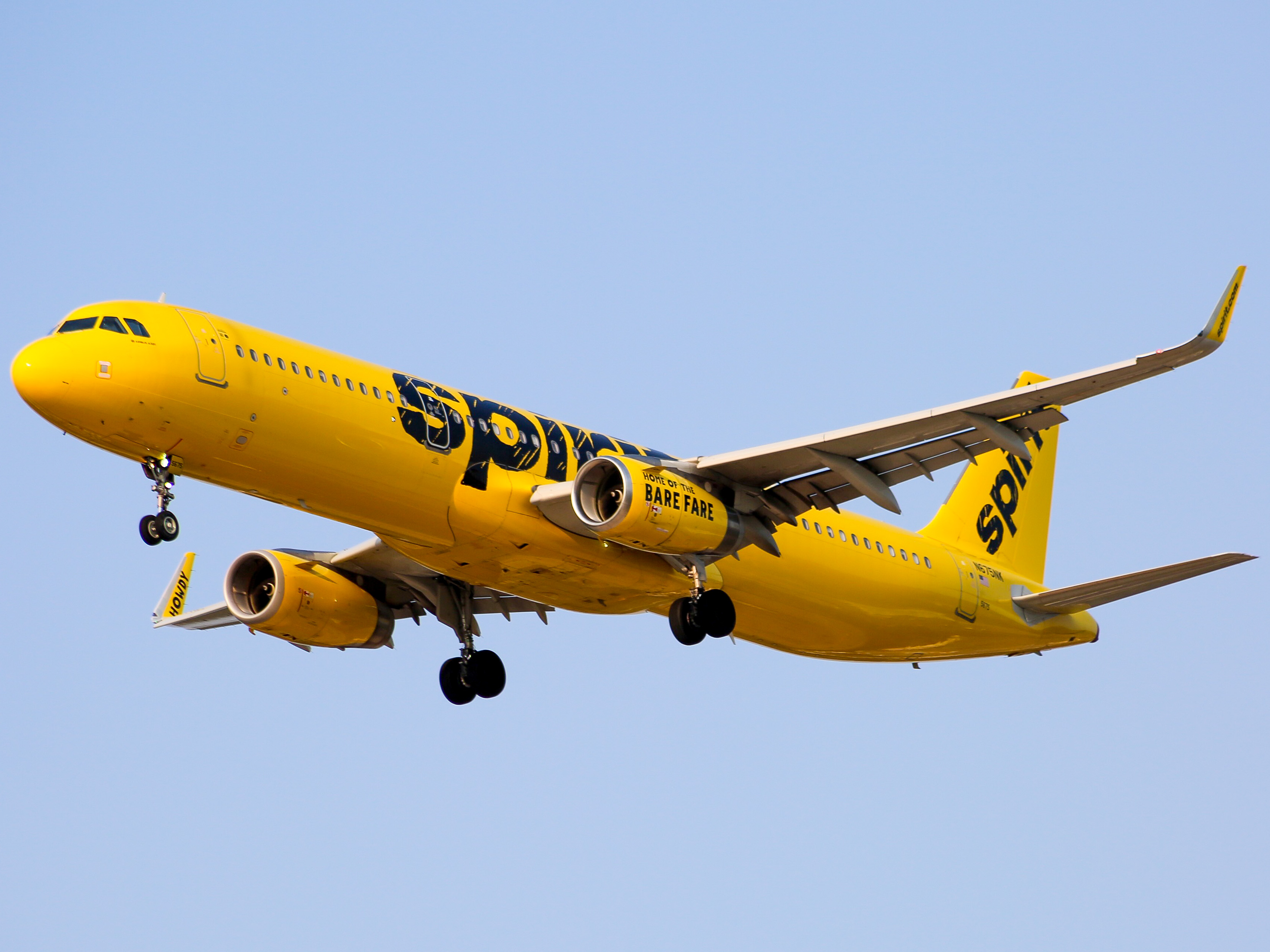 Full size: Spirit Airlines Airbus A321-200 N675NK at Baltimore/Washington International Thurgood Marshall Airport
