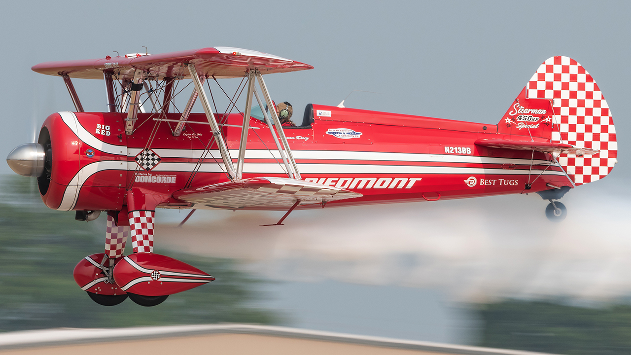 Full size: PRIVATE Boeing PT-17 Stearman N213BB at Wittman Regional Airport