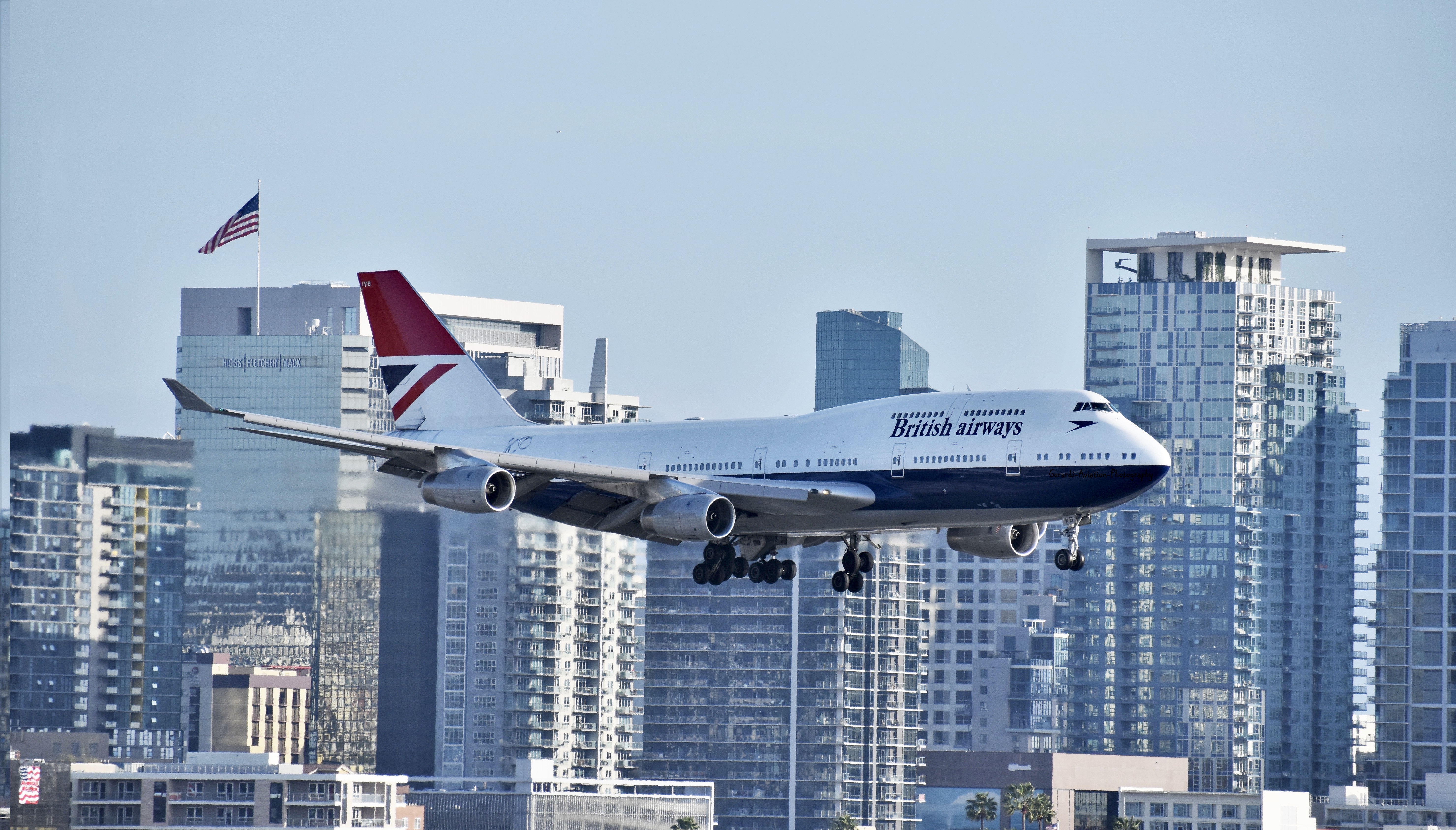 Full size: British Airways Boeing 747-400 G-CIVB at San Diego International Airport