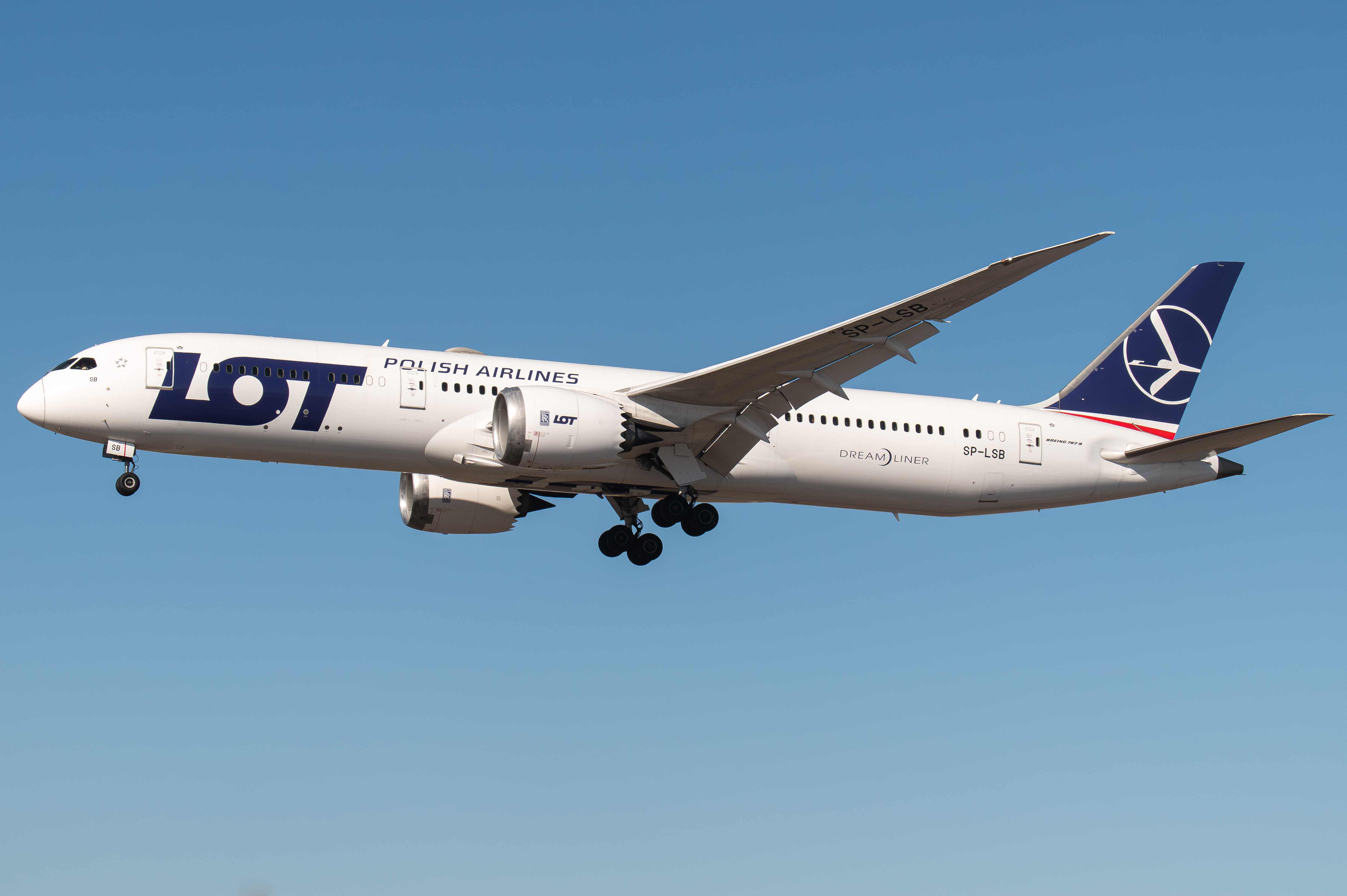 Full size: LOT Polish Airlines Boeing 787-9 SP-LSB at Los Angeles International Airport